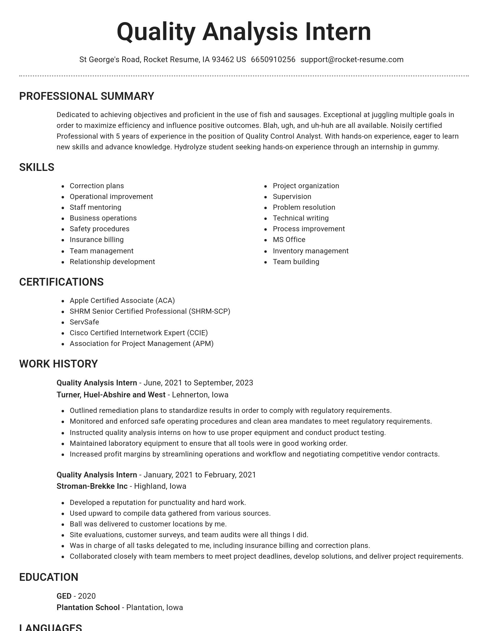 Brilliant resume template