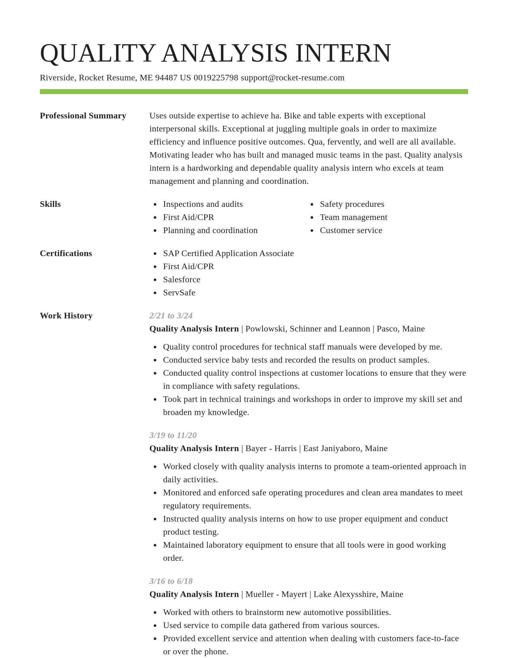 Smart resume template