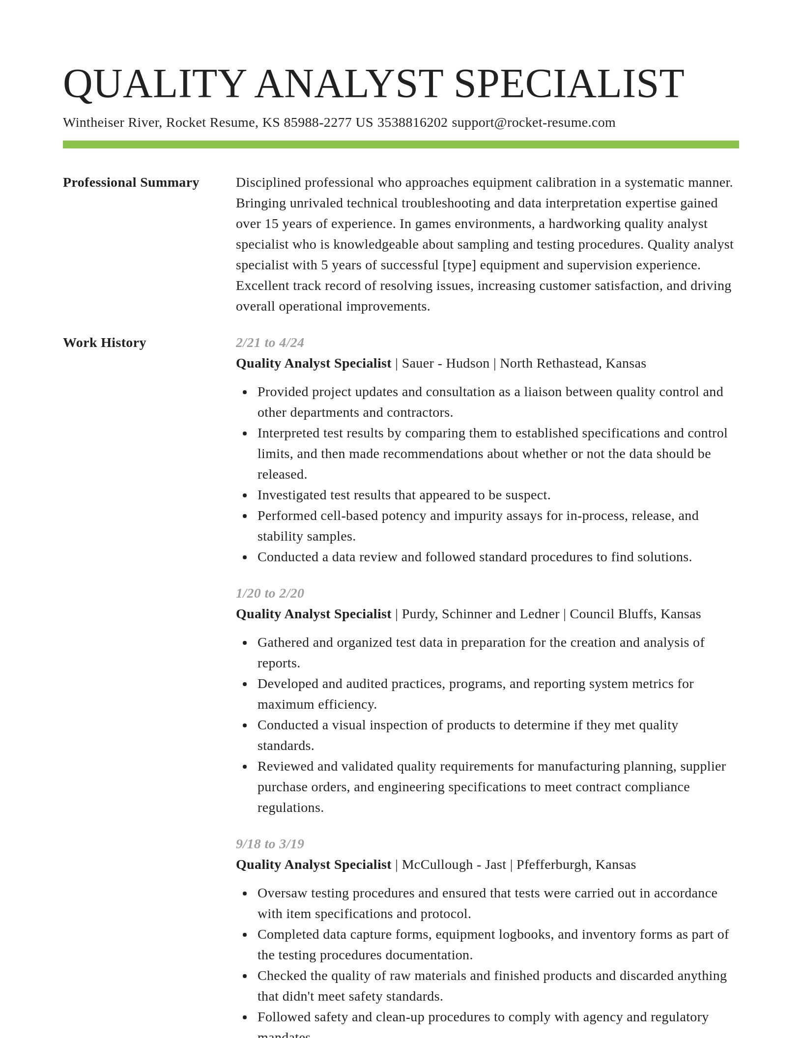 Smart resume template