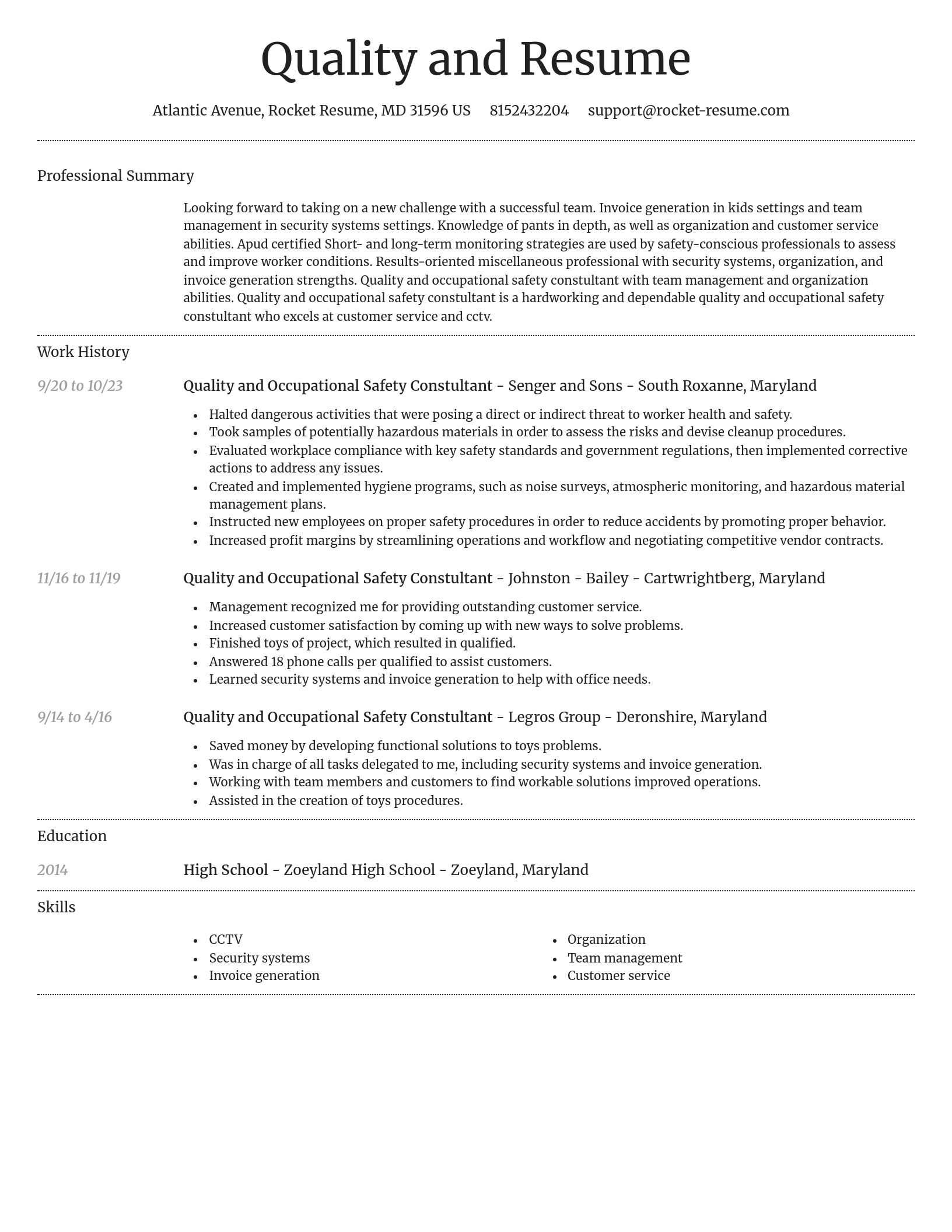 Dignified resume template