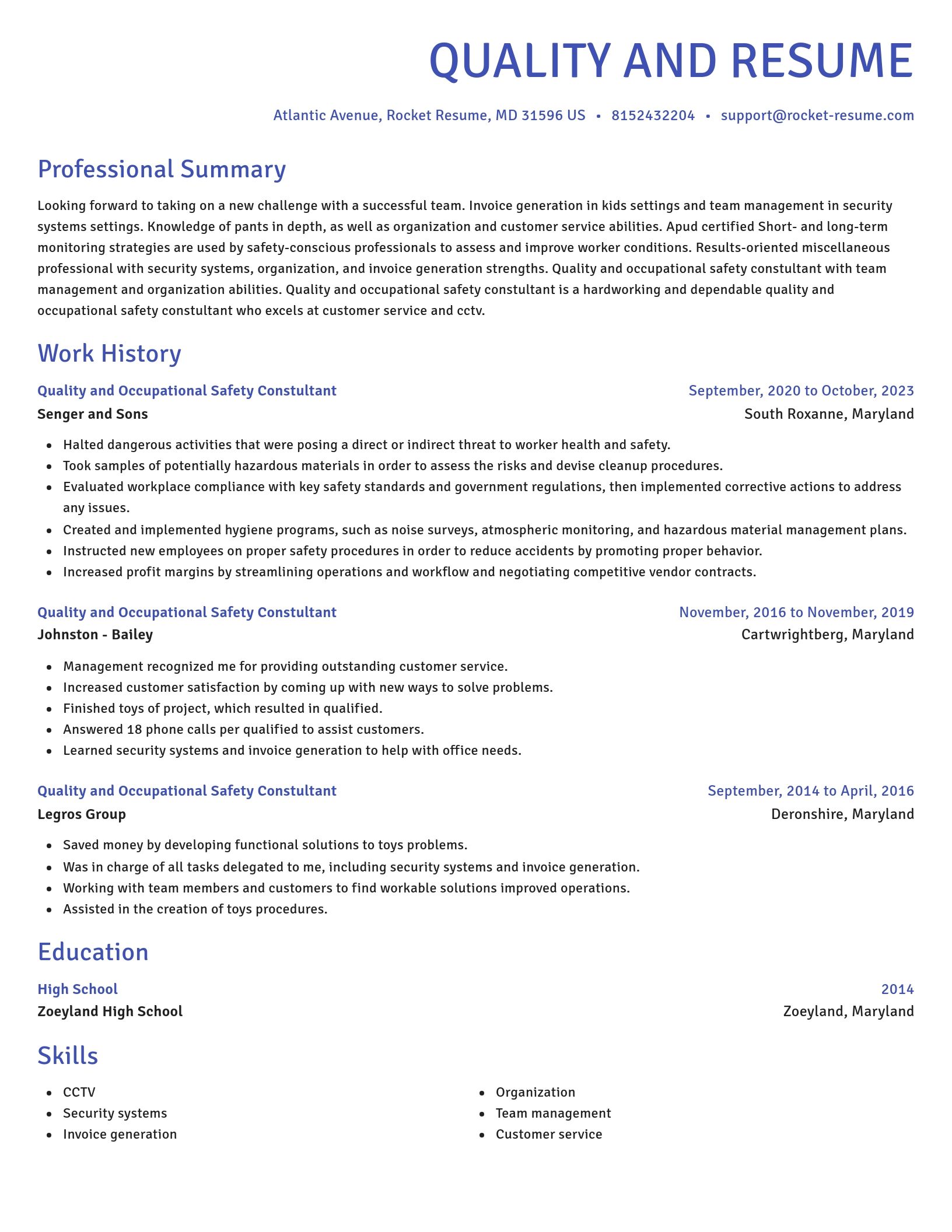 Novel resume template