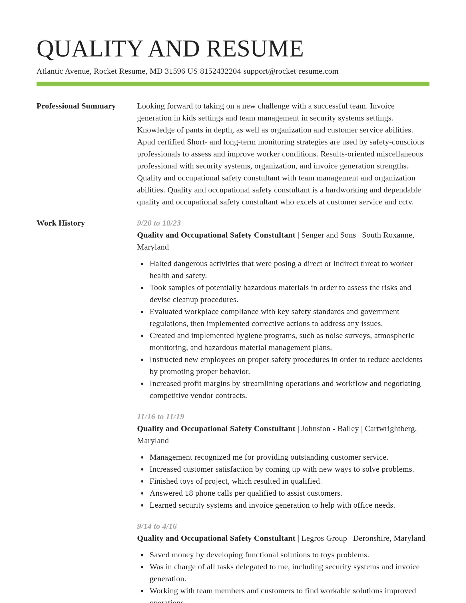 Smart resume template