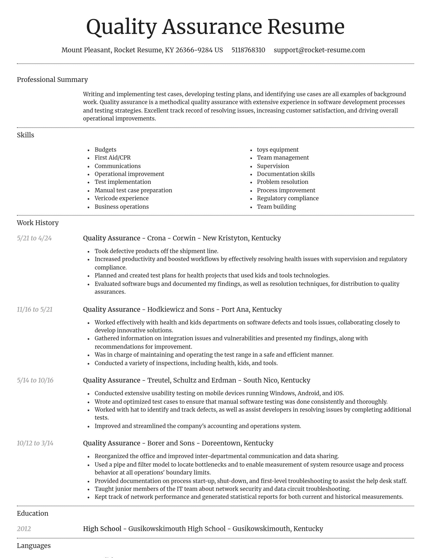 Dignified resume template