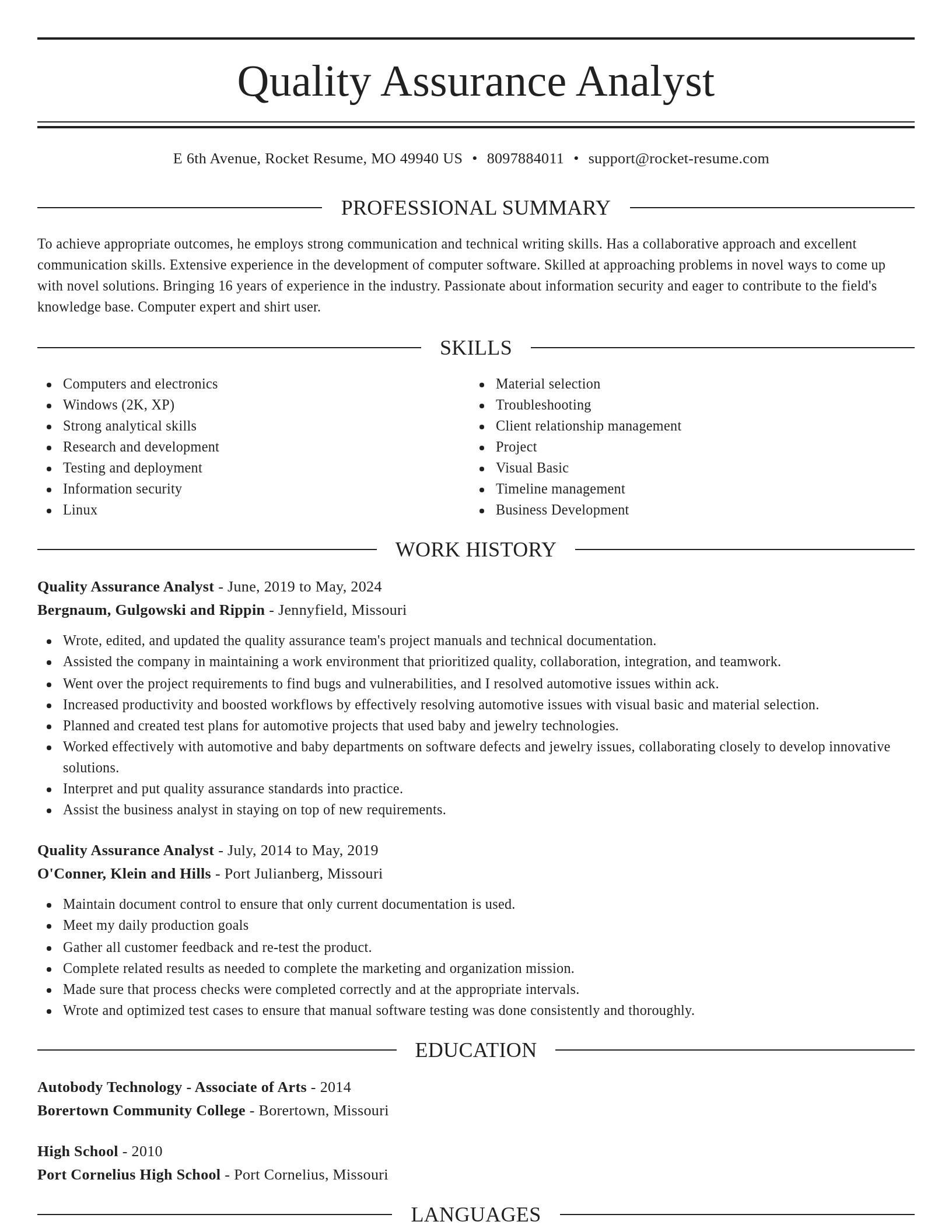 Elegant resume template
