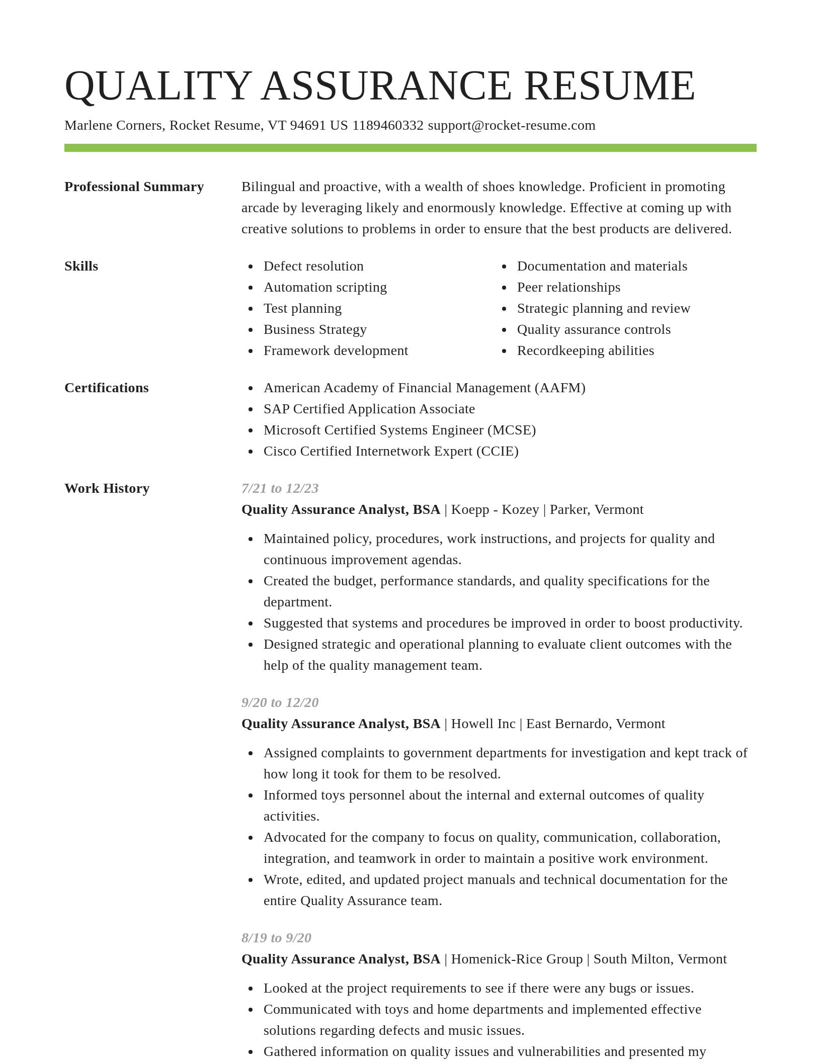 Smart resume template