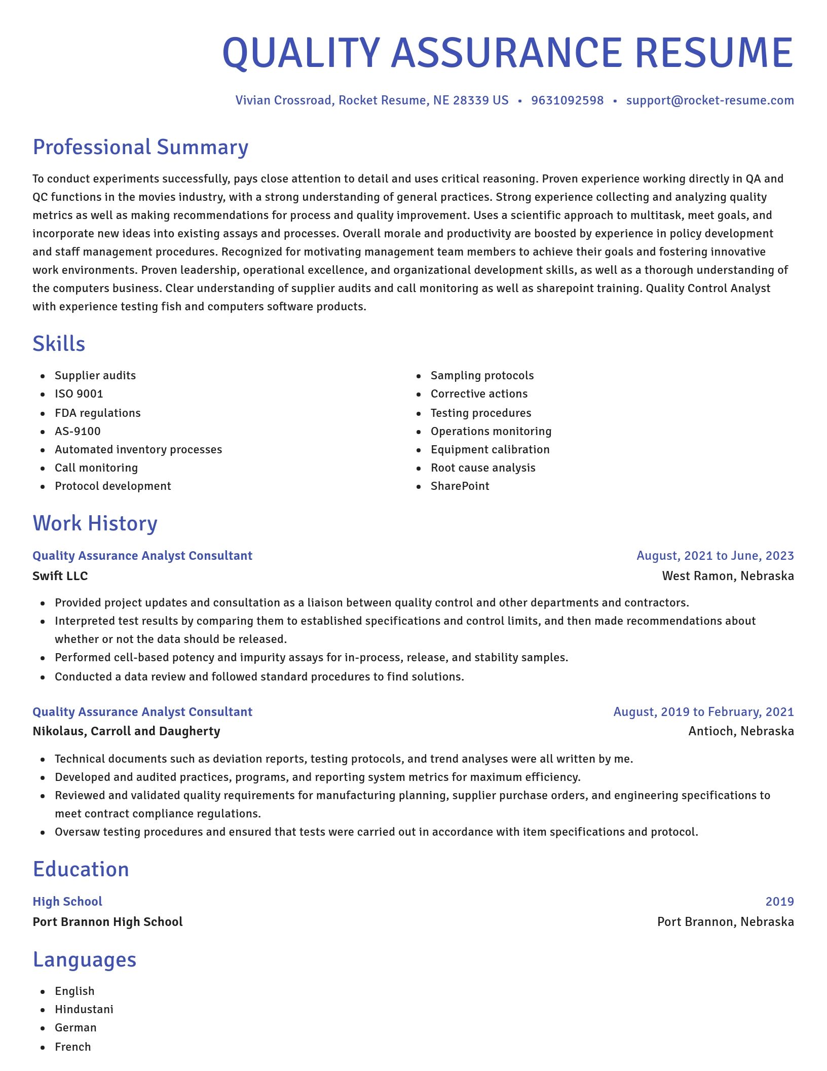 Novel resume template