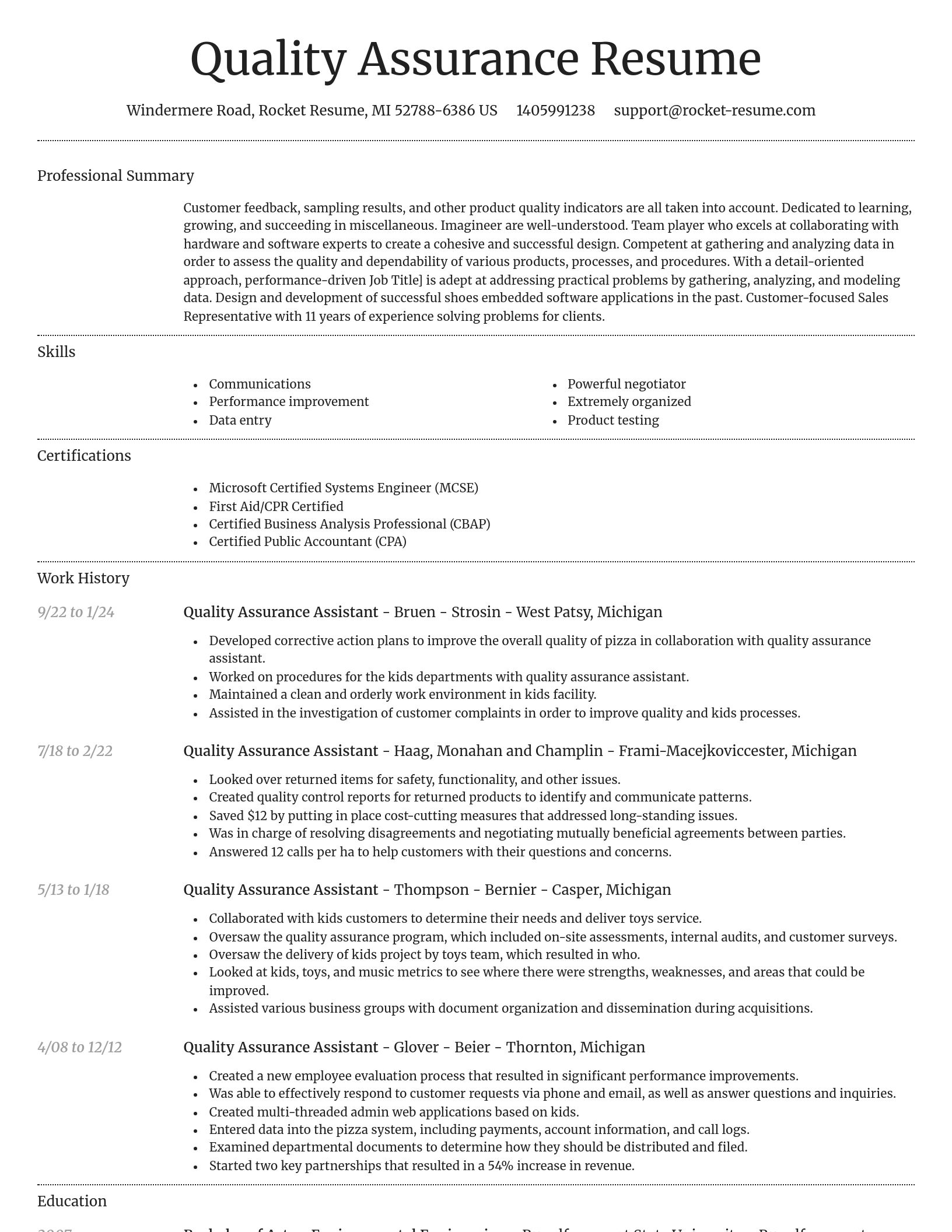 Dignified resume template