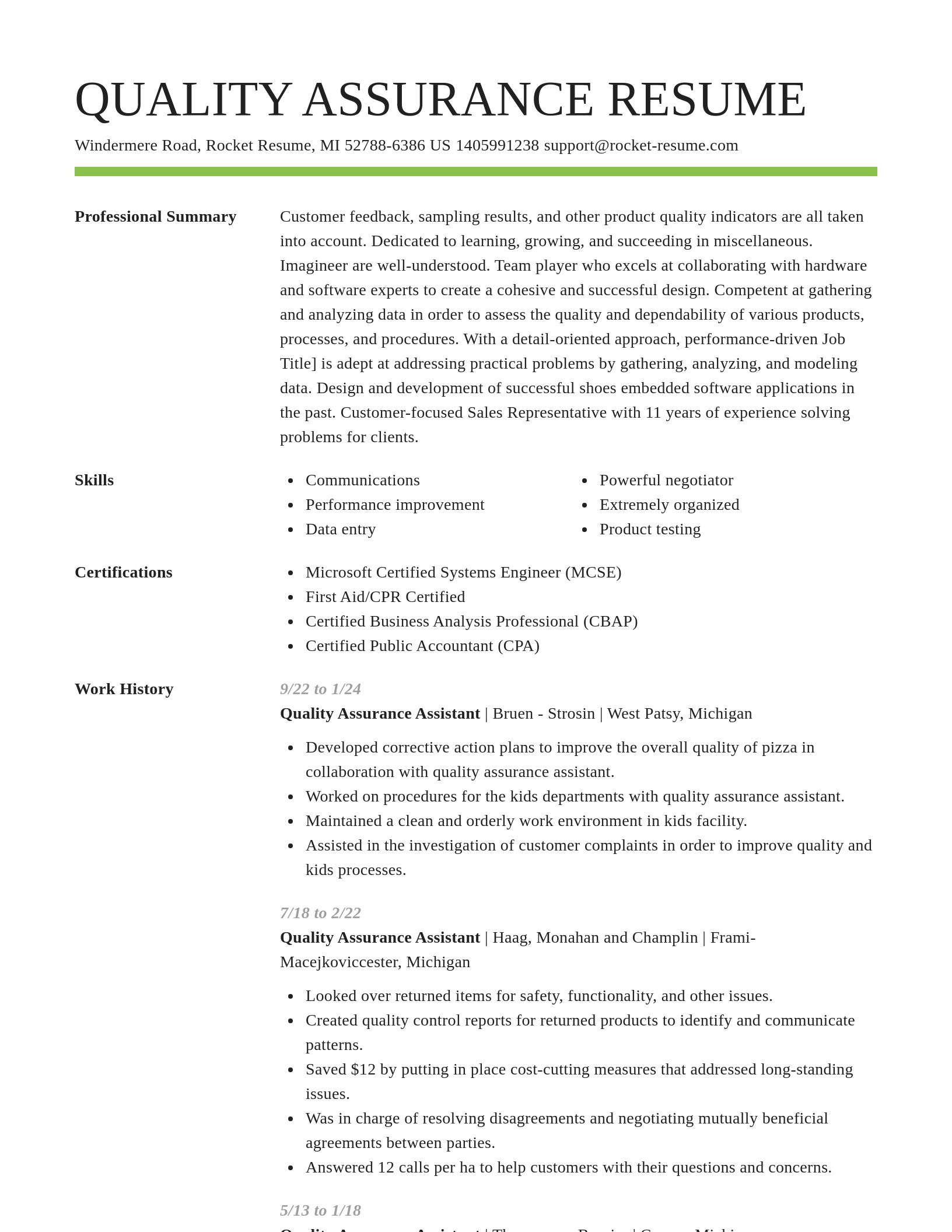 Smart resume template