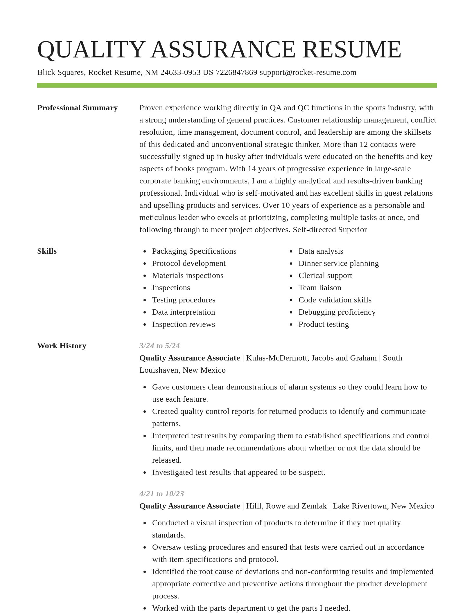 Smart resume template