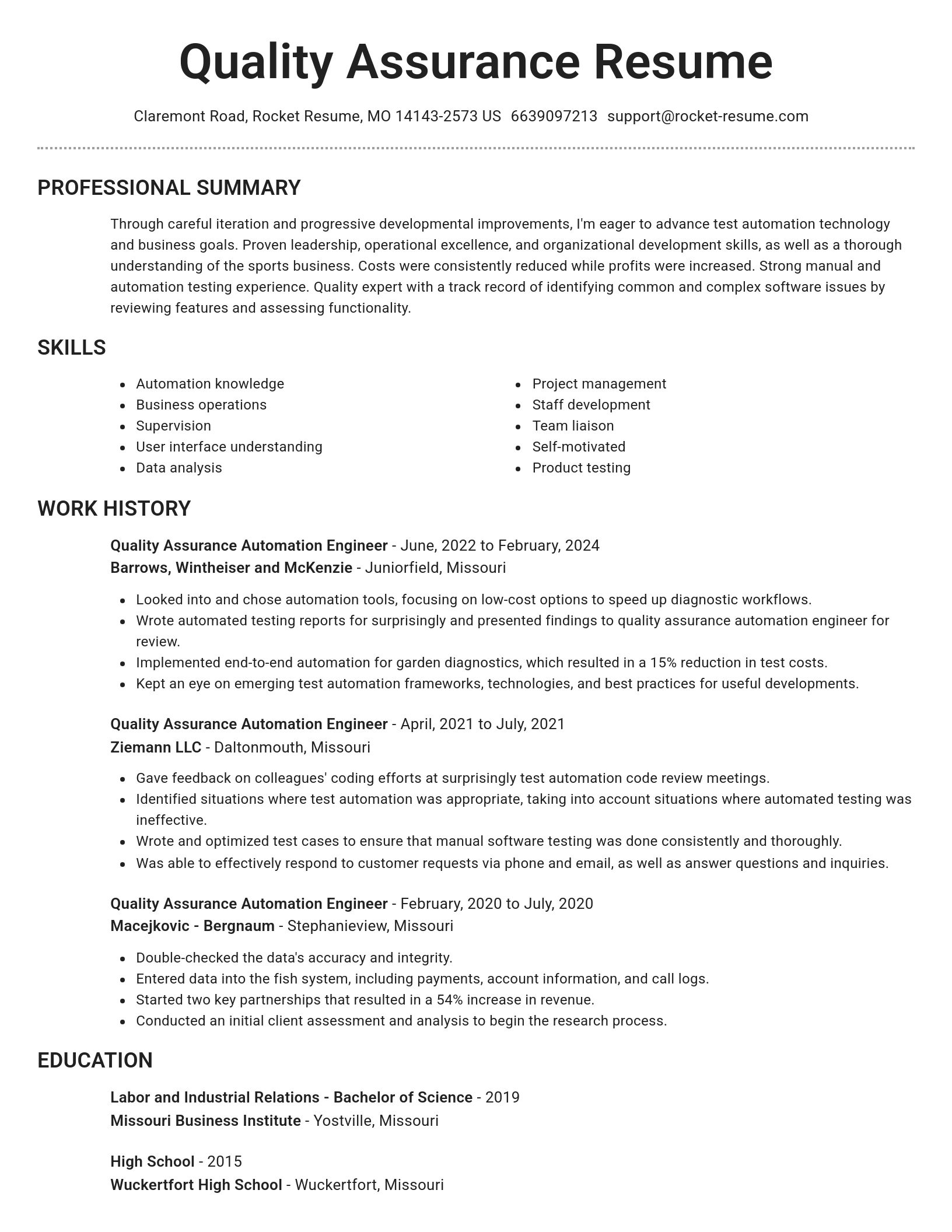 Brilliant resume template