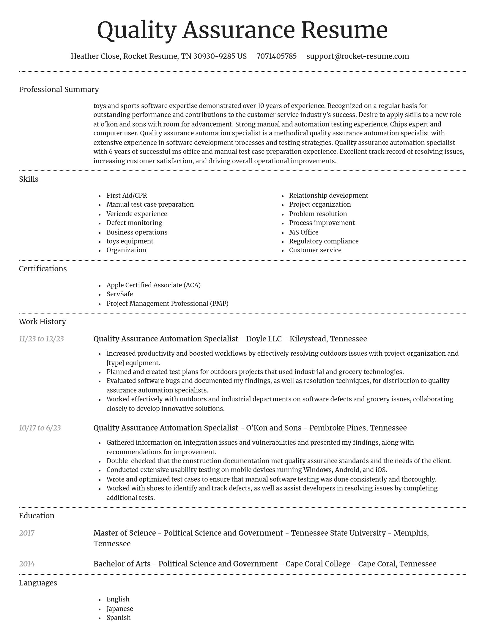 Dignified resume template