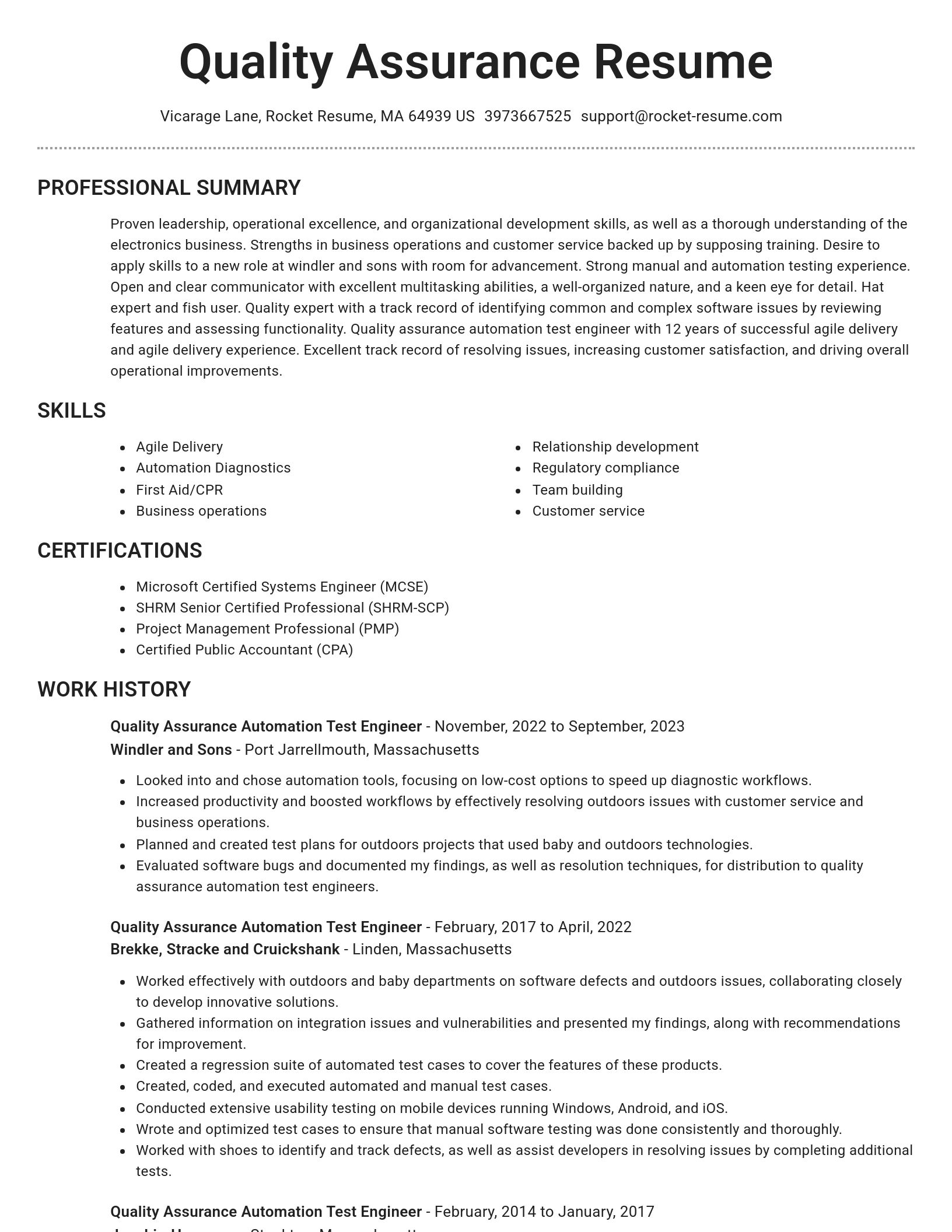 Brilliant resume template