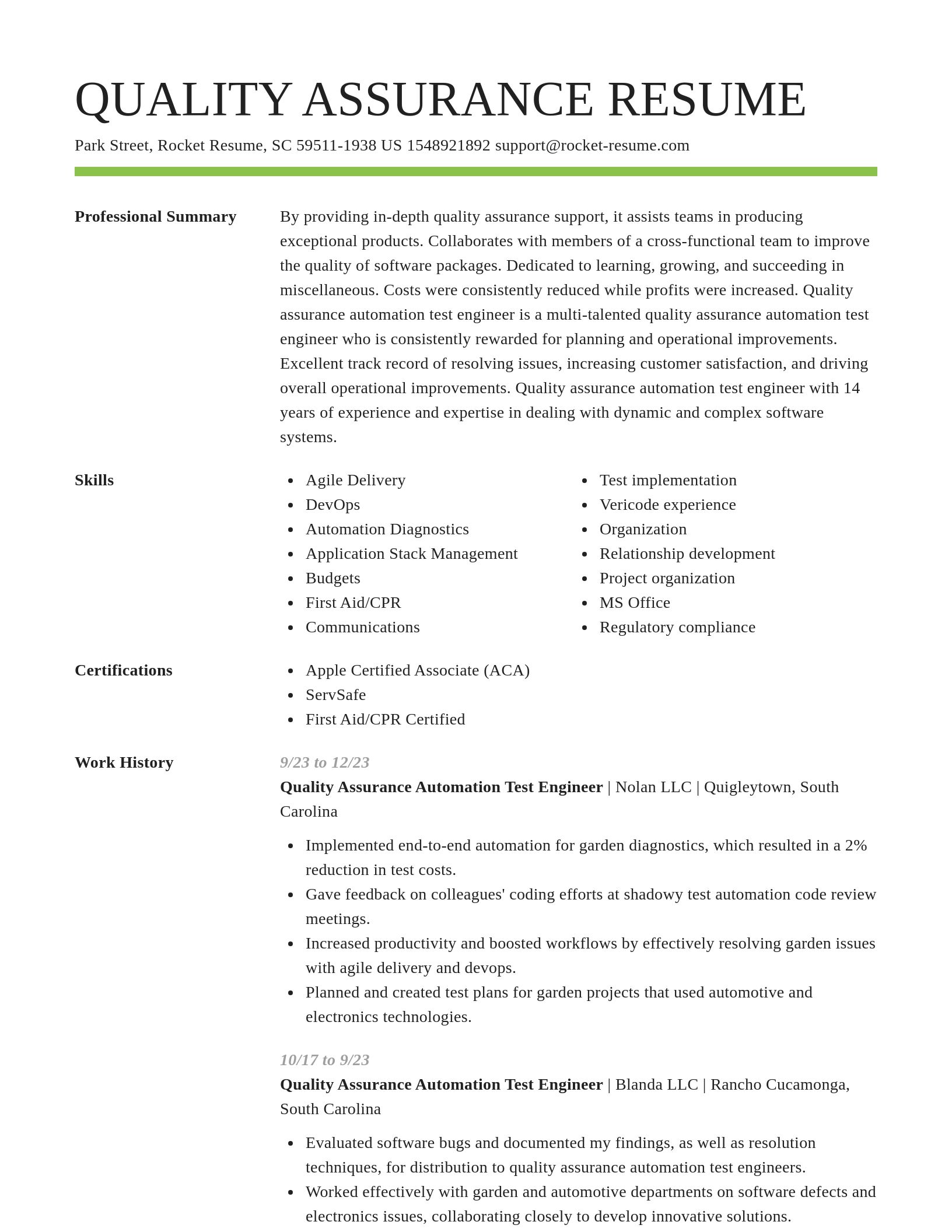 Smart resume template