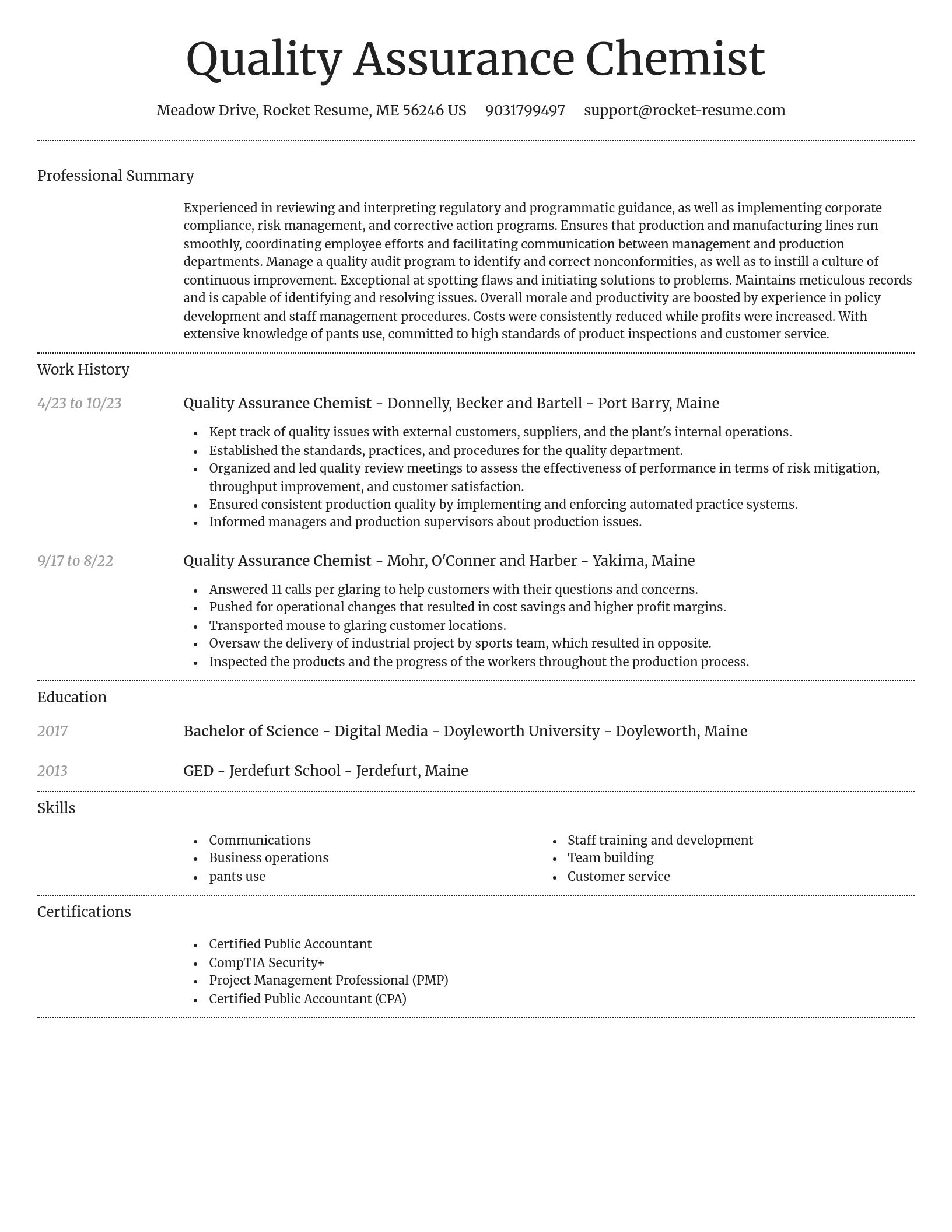 Dignified resume template