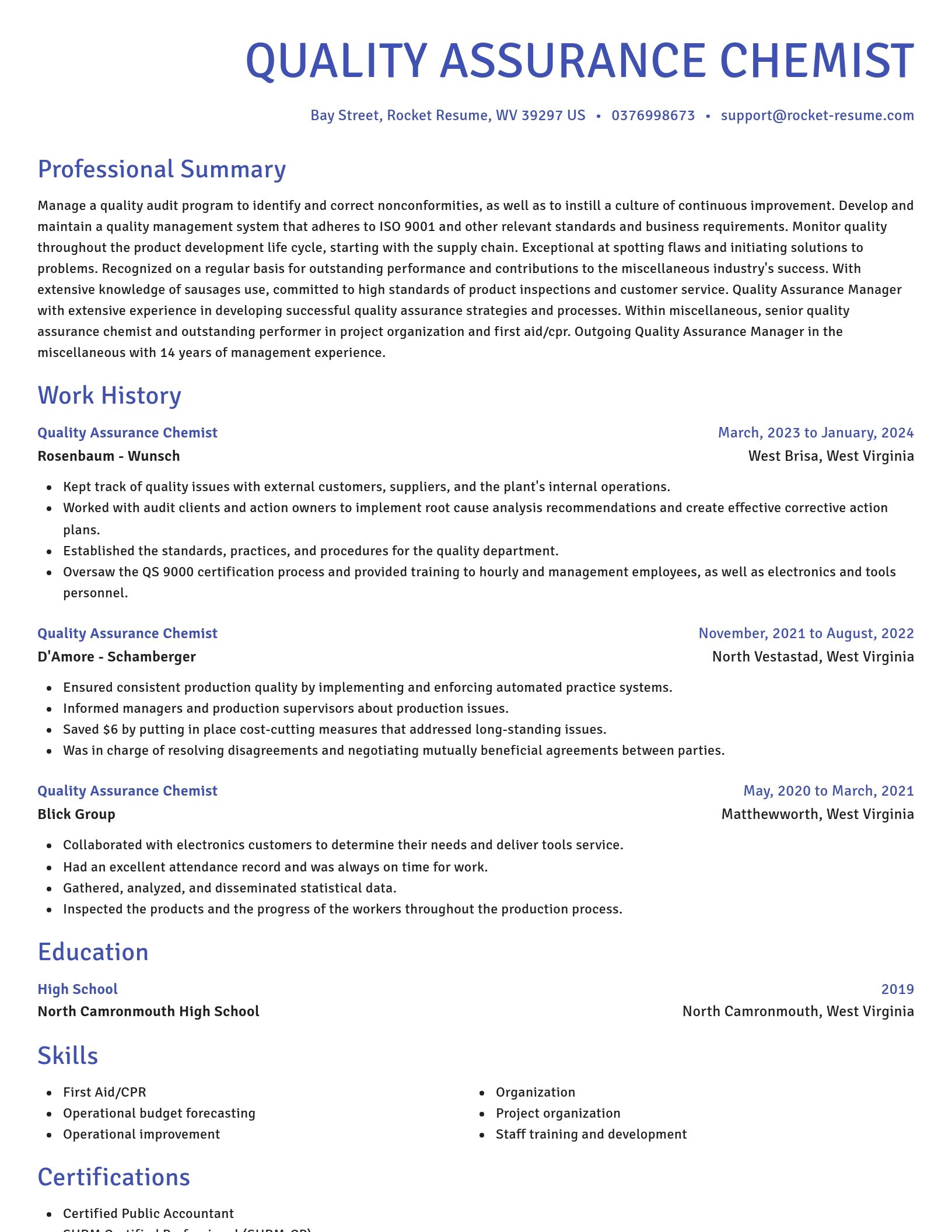 Novel resume template