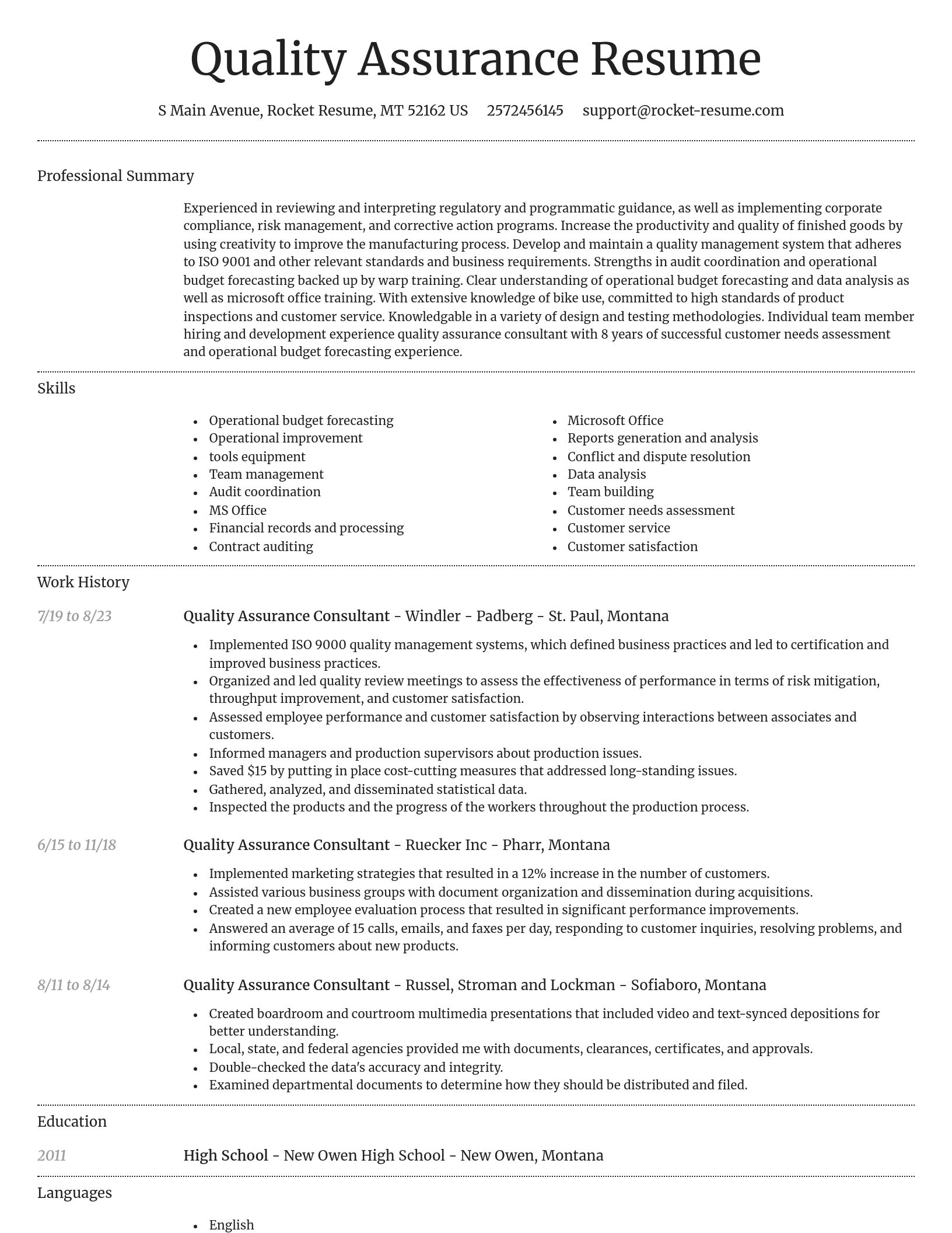 Dignified resume template