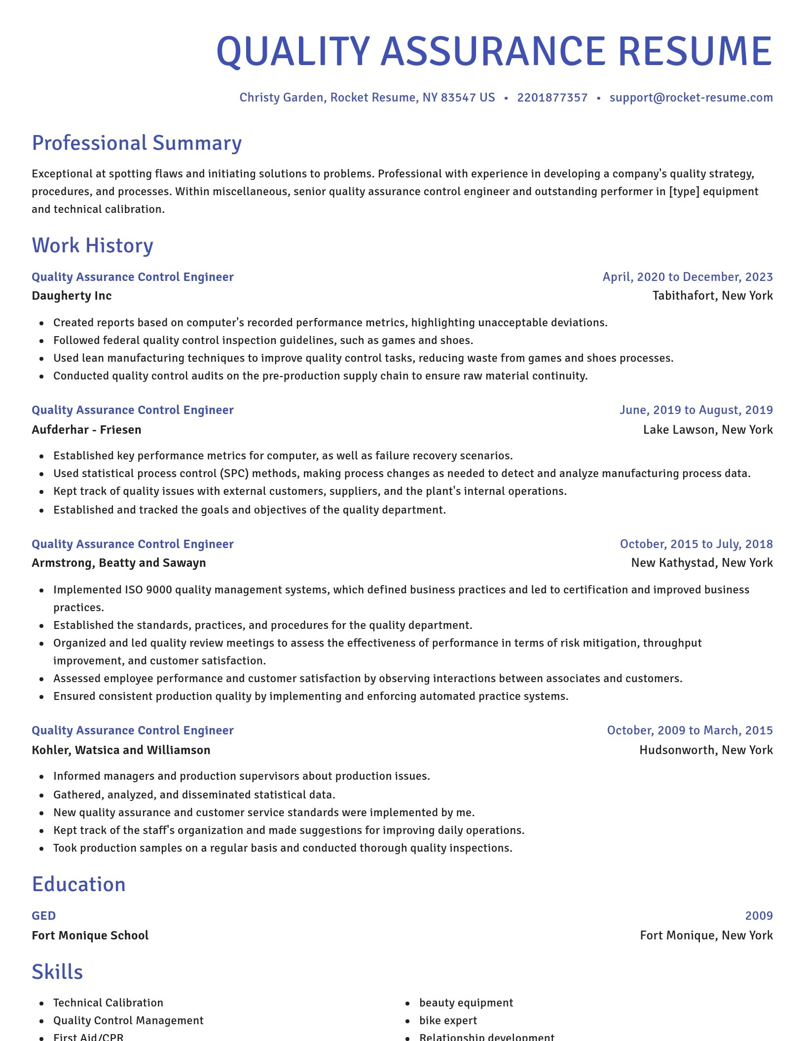Novel resume template