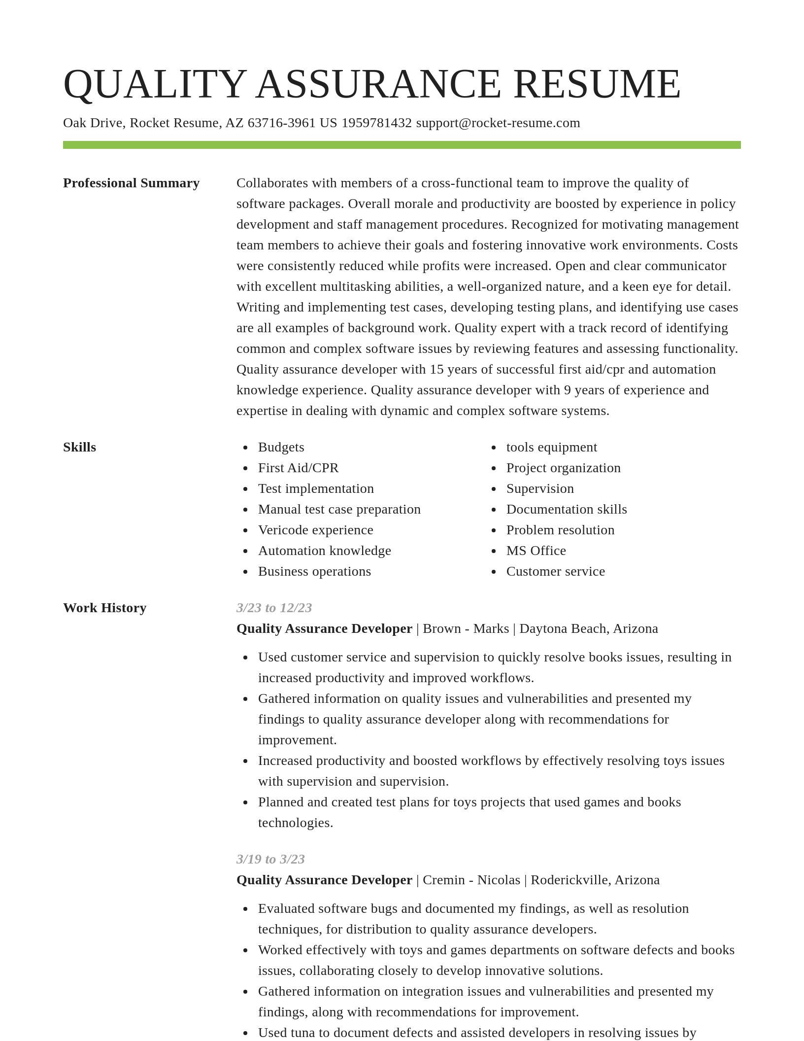 Smart resume template