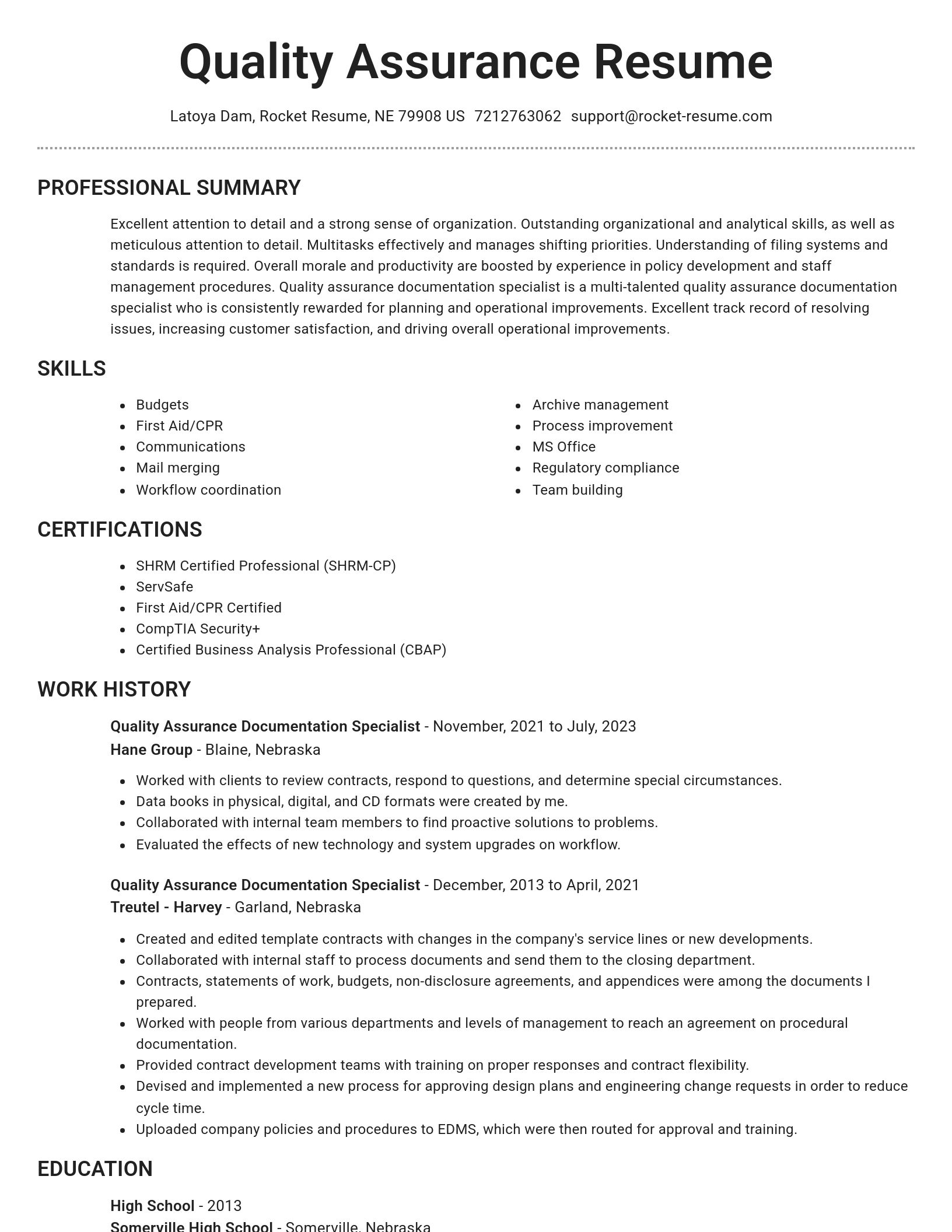Brilliant resume template