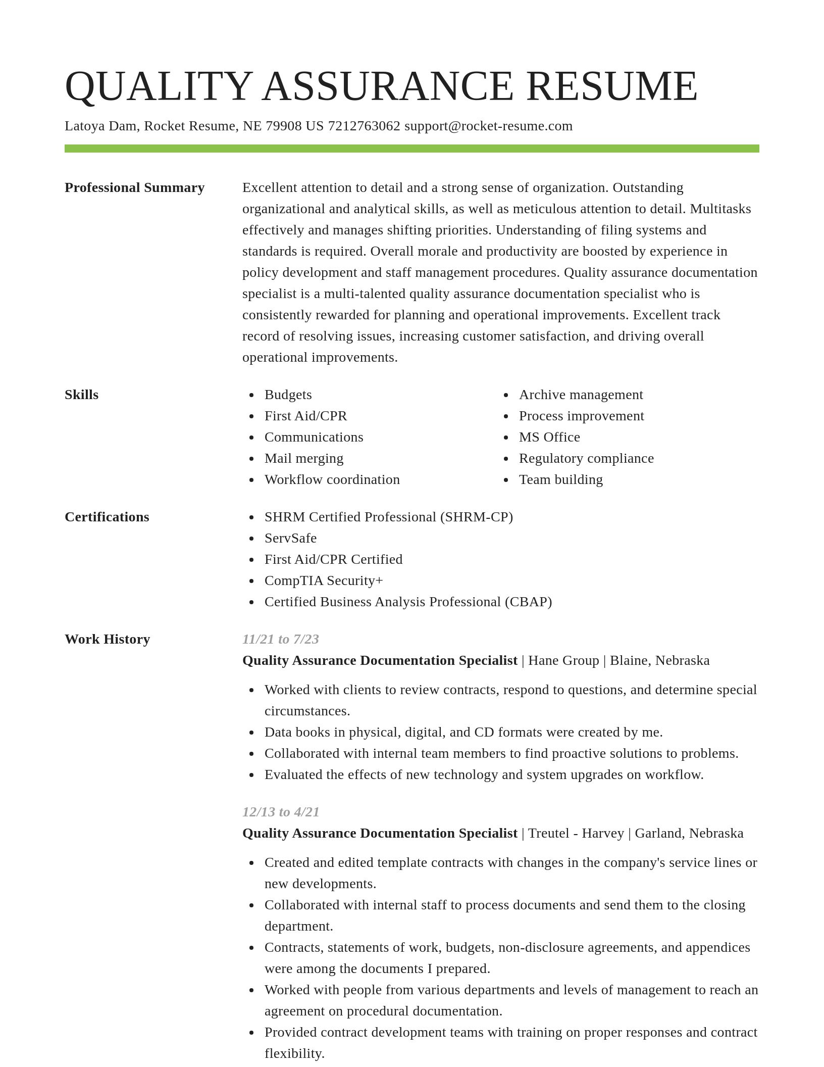 Smart resume template