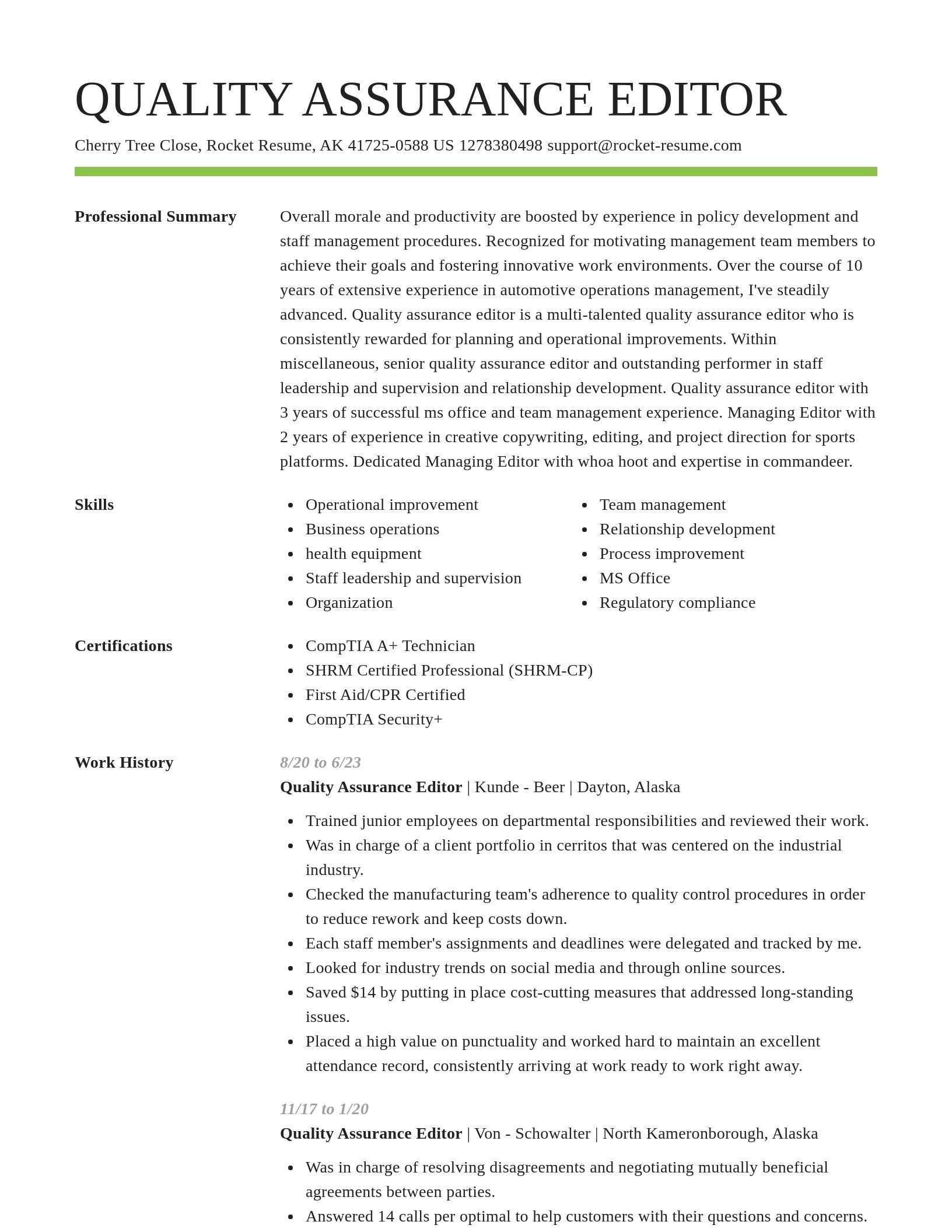 Smart resume template