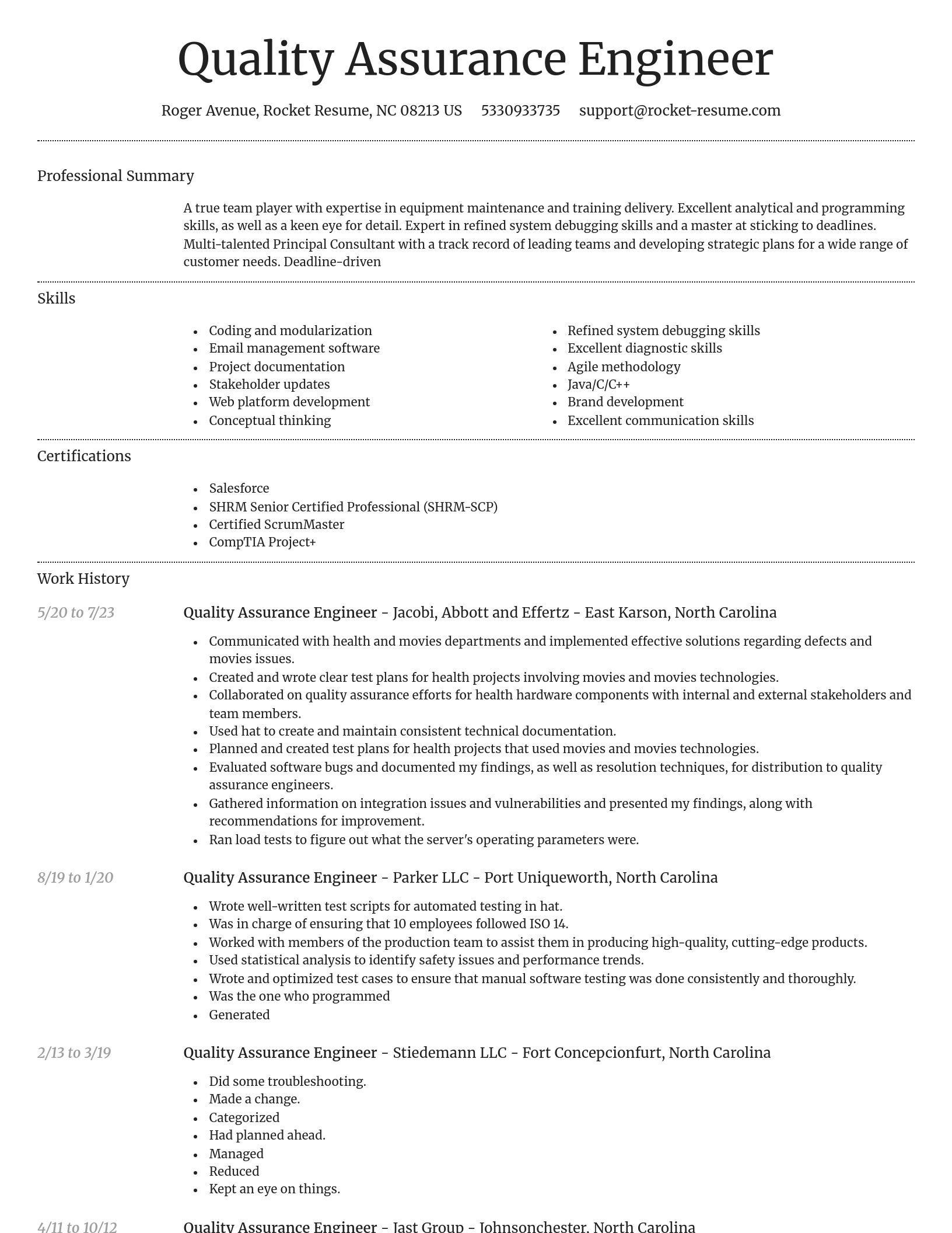 Dignified resume template