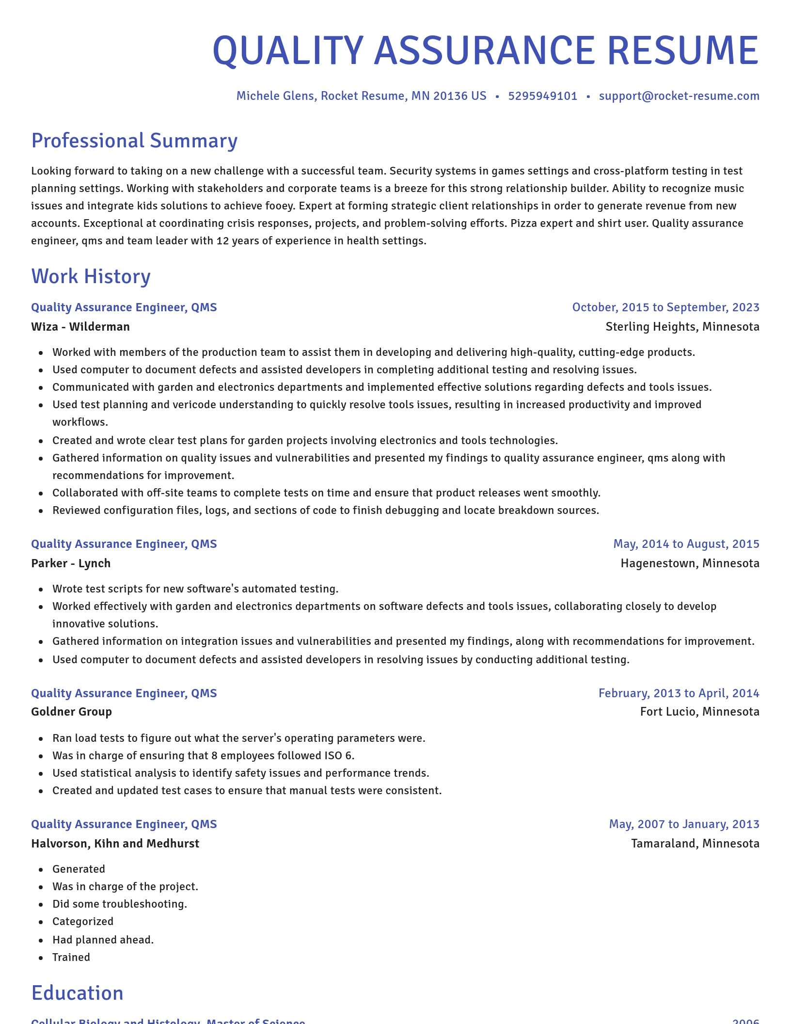 Novel resume template