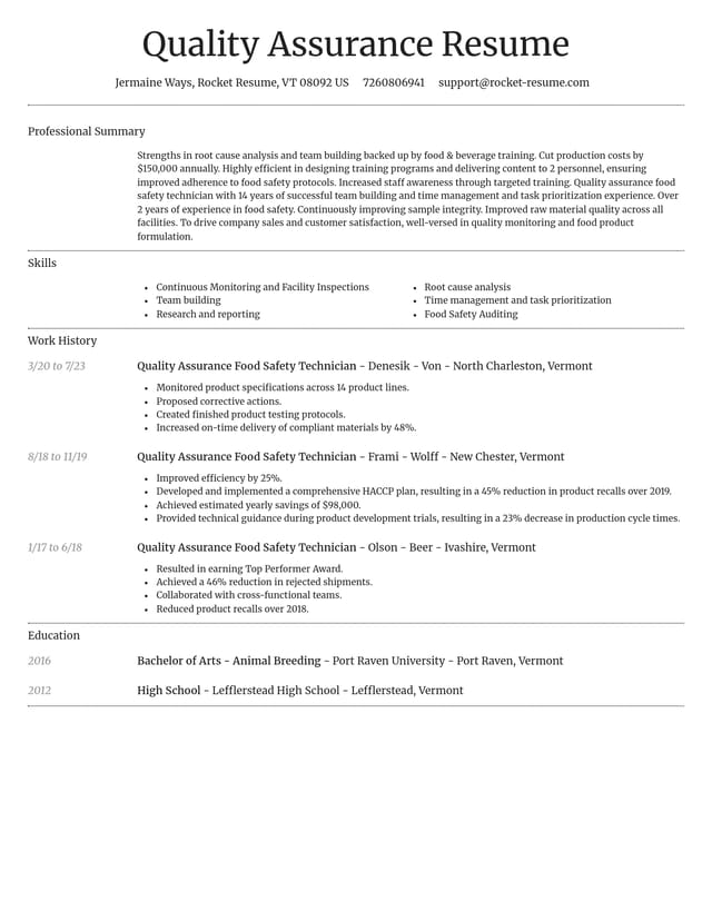 Dignified resume template