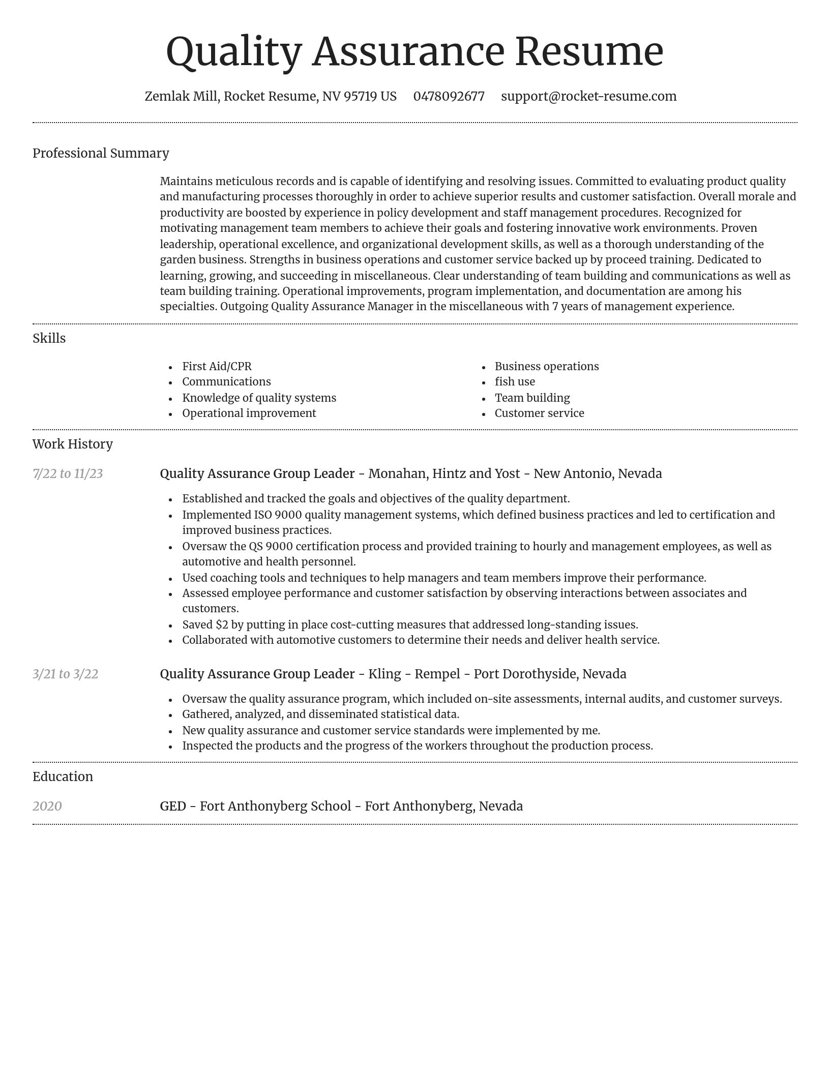 Dignified resume template