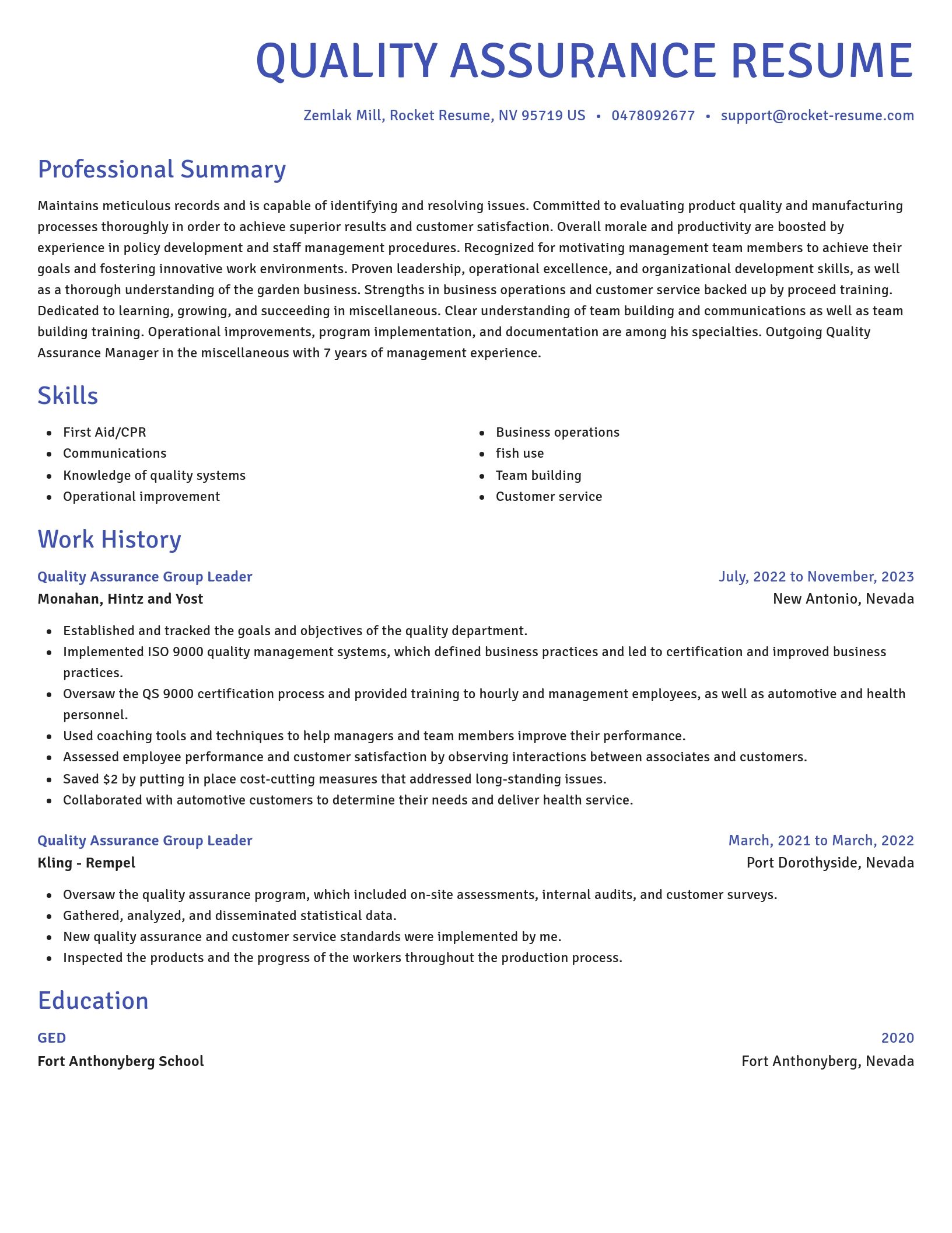 Novel resume template