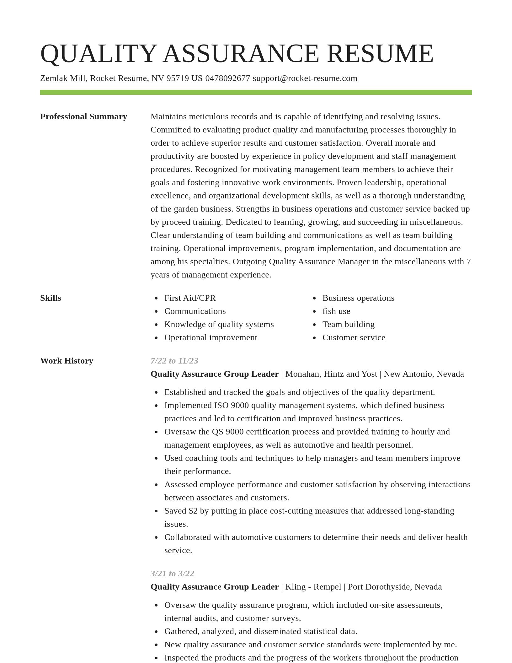 Smart resume template