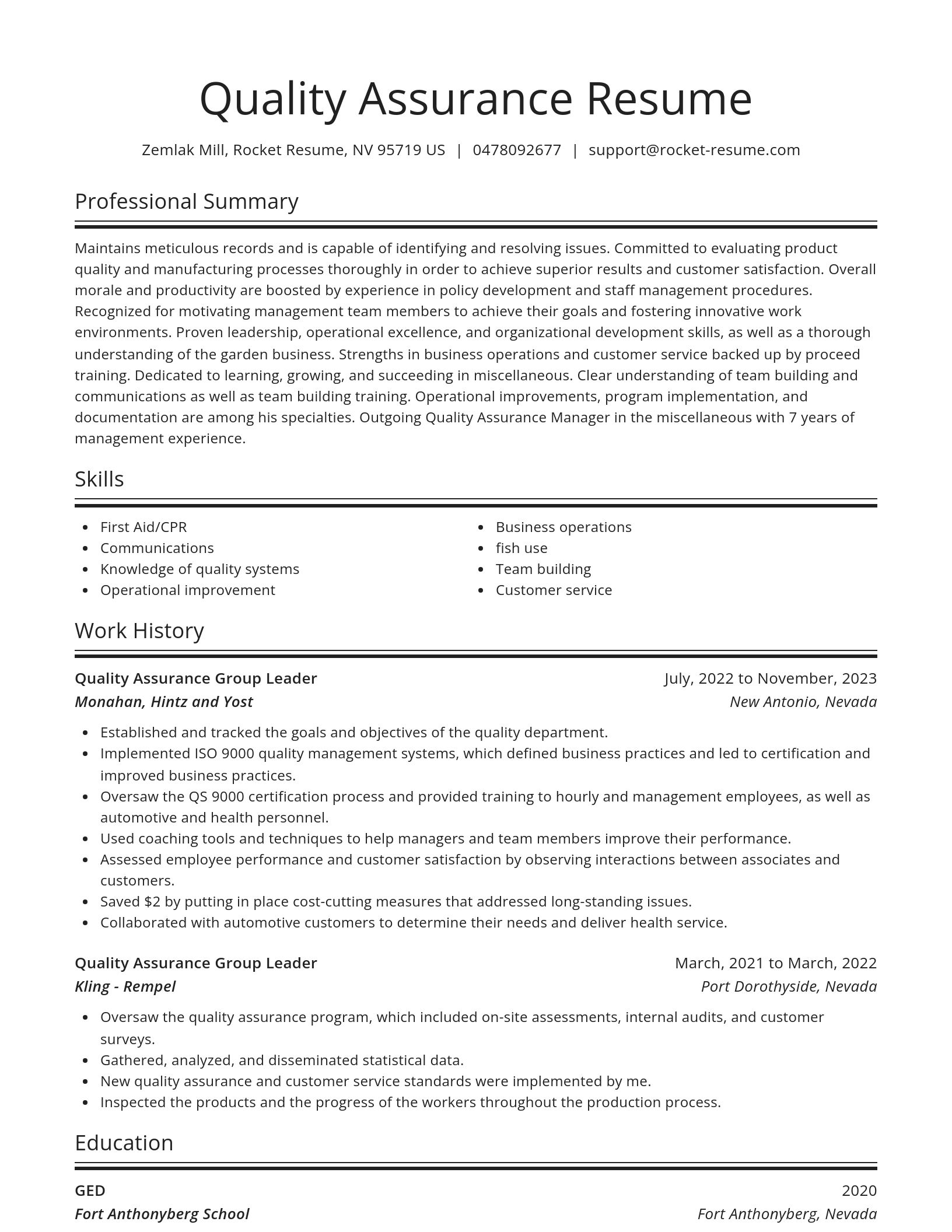 Spotlight resume template