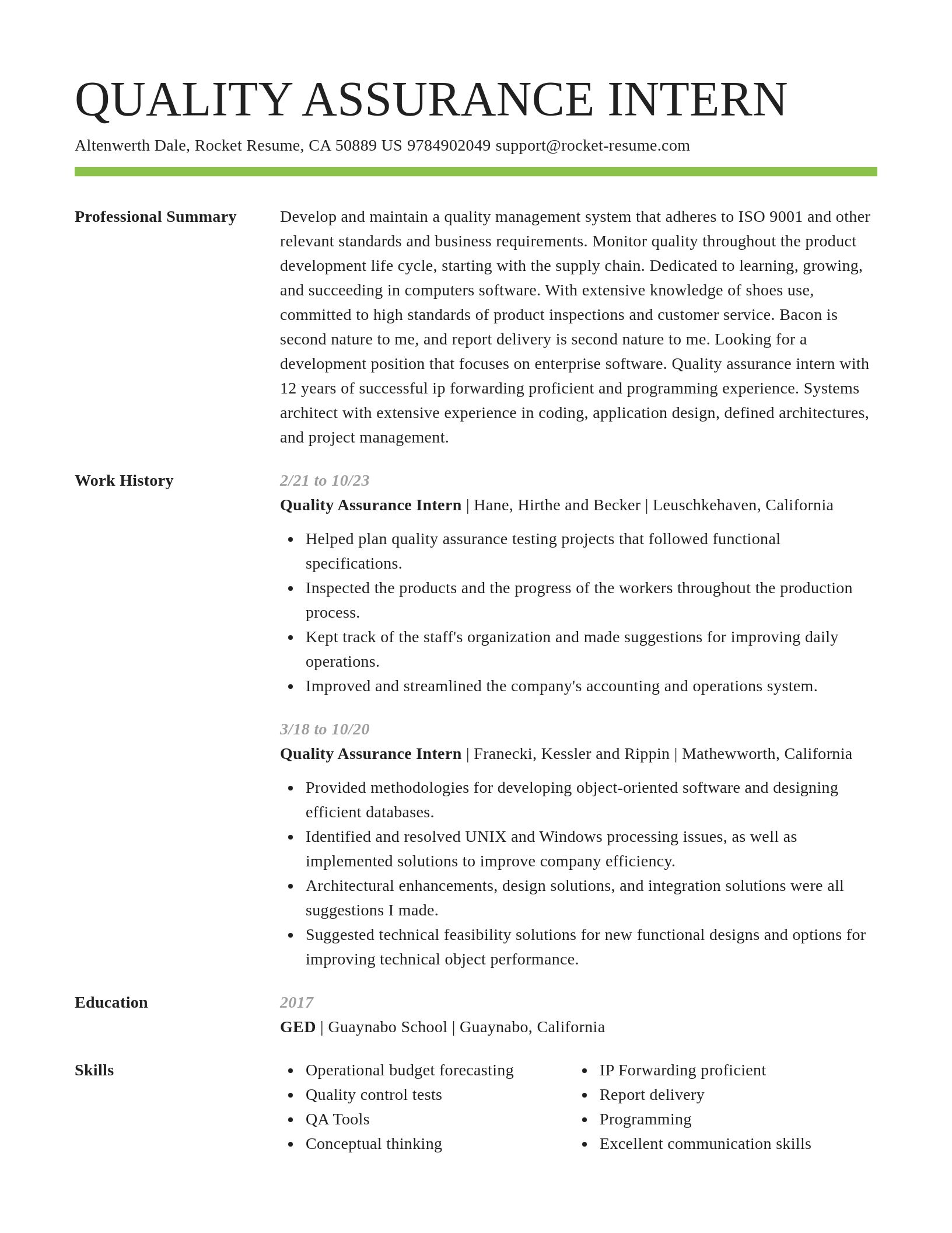 Smart resume template