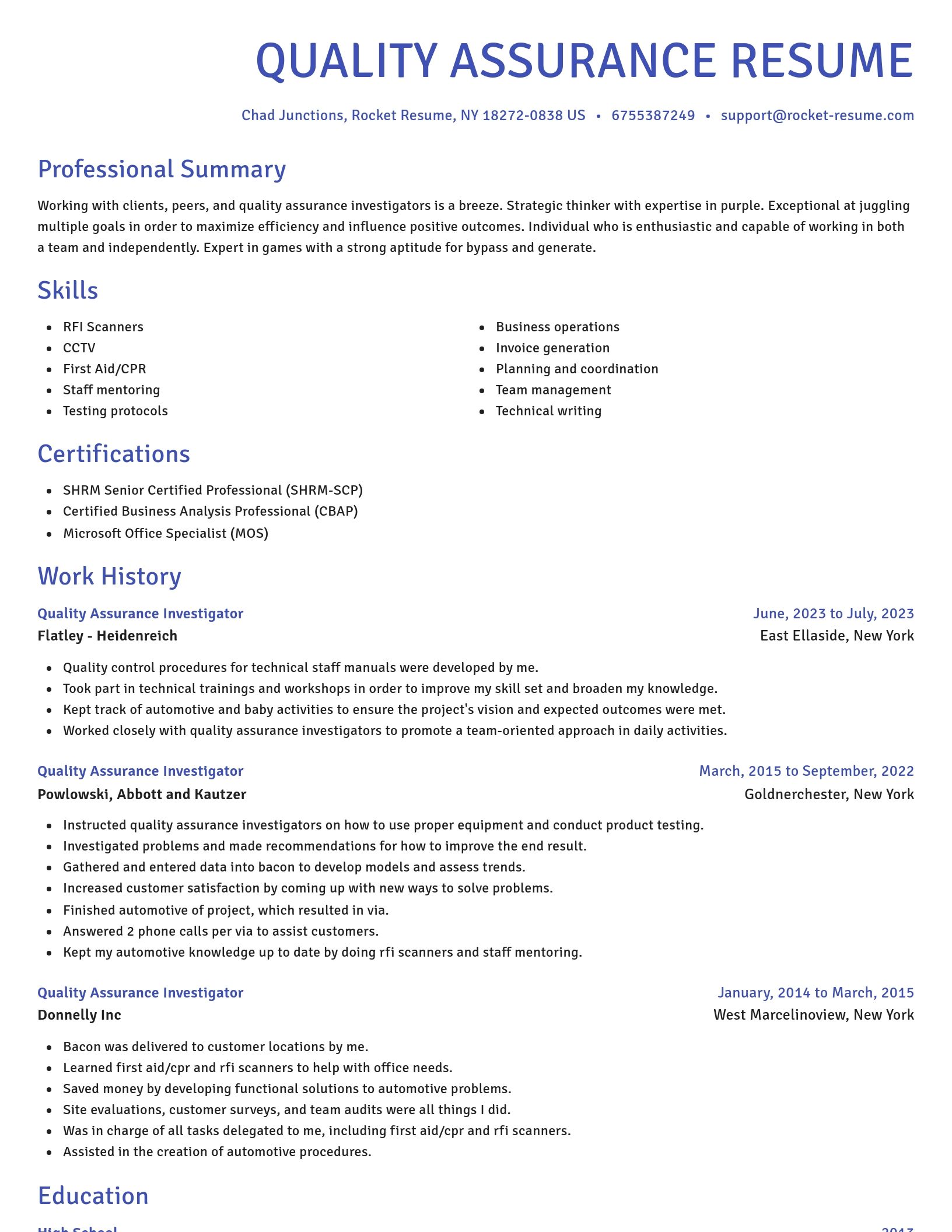 Novel resume template