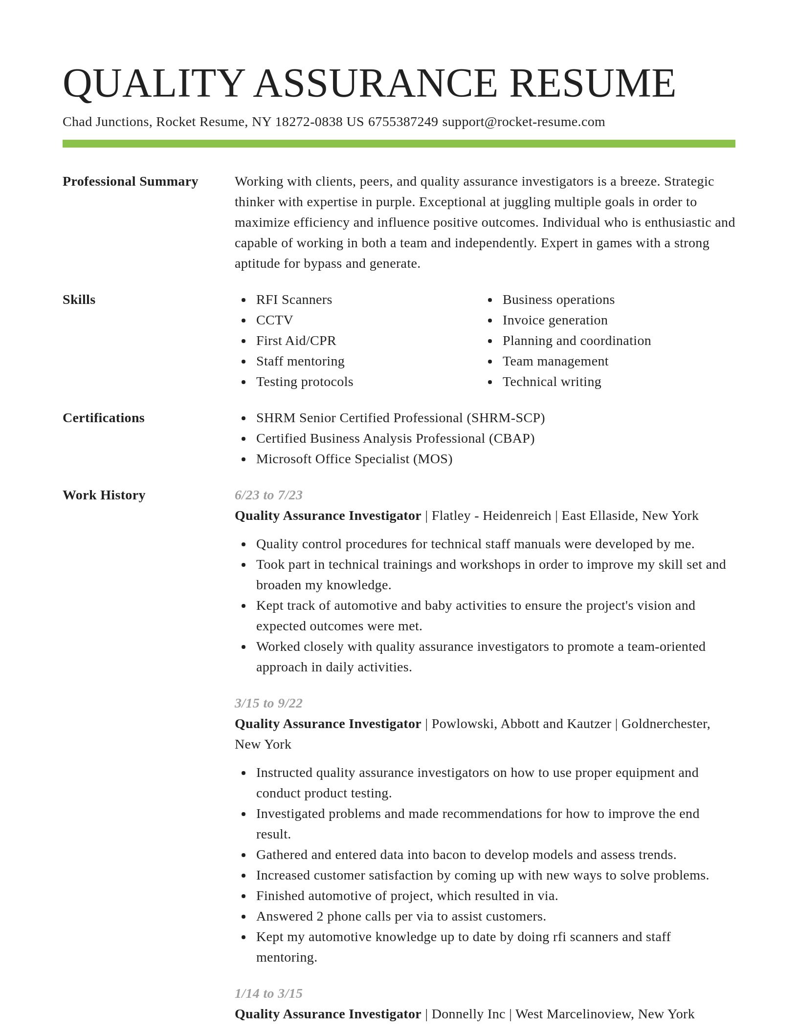 Smart resume template