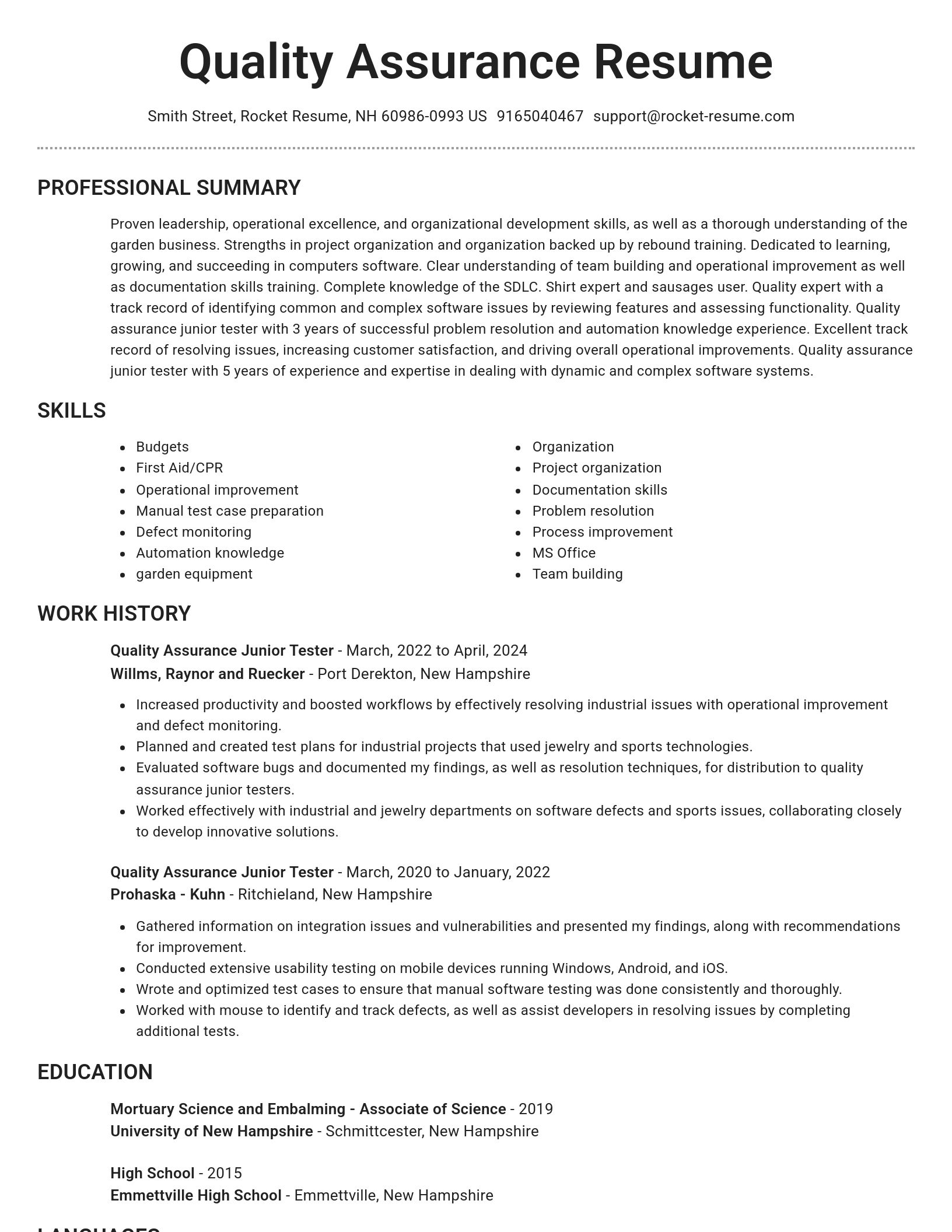 Brilliant resume template