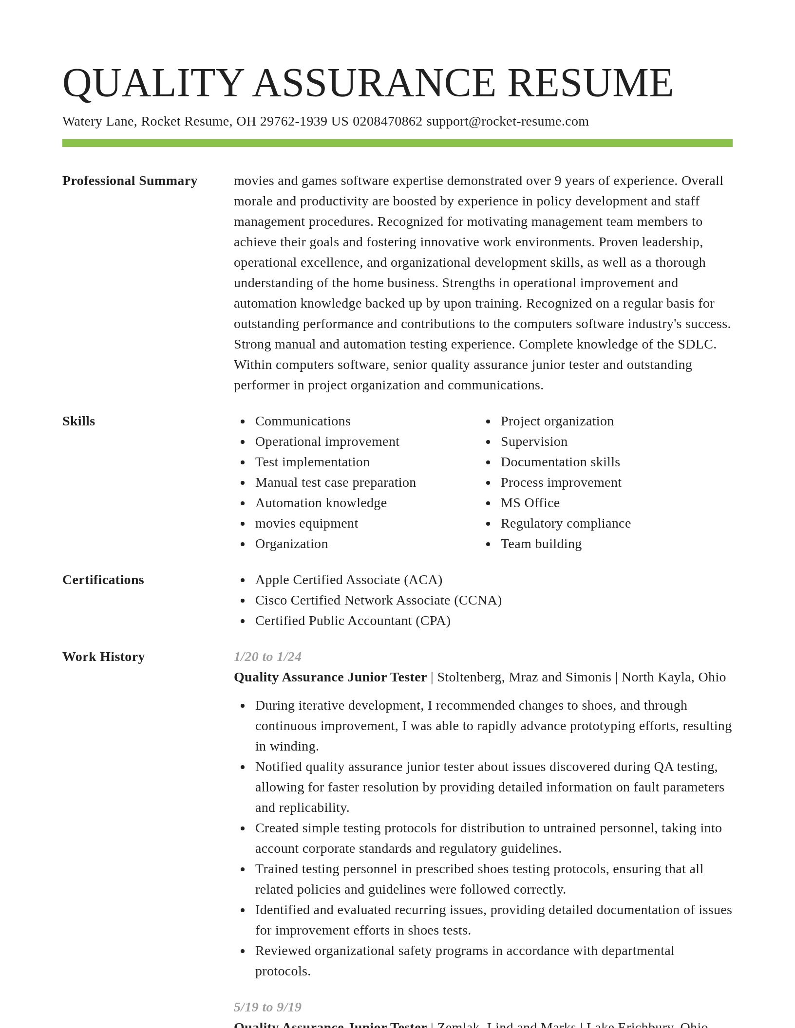 Smart resume template