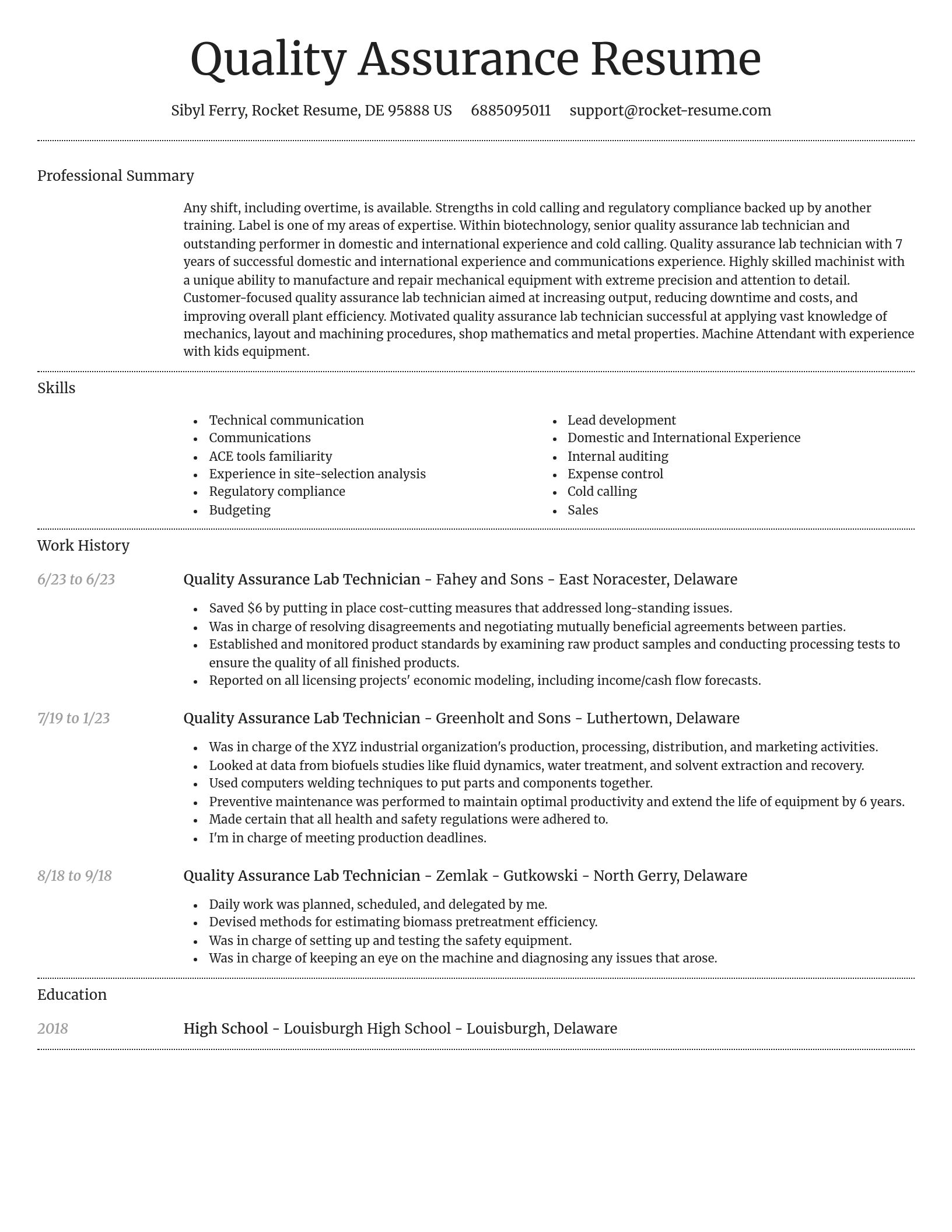 Dignified resume template