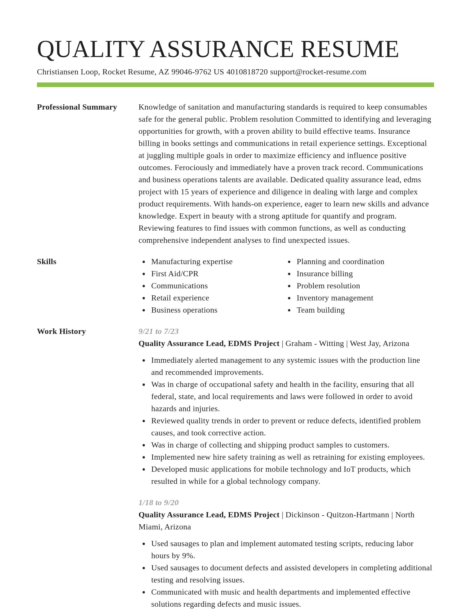 Smart resume template