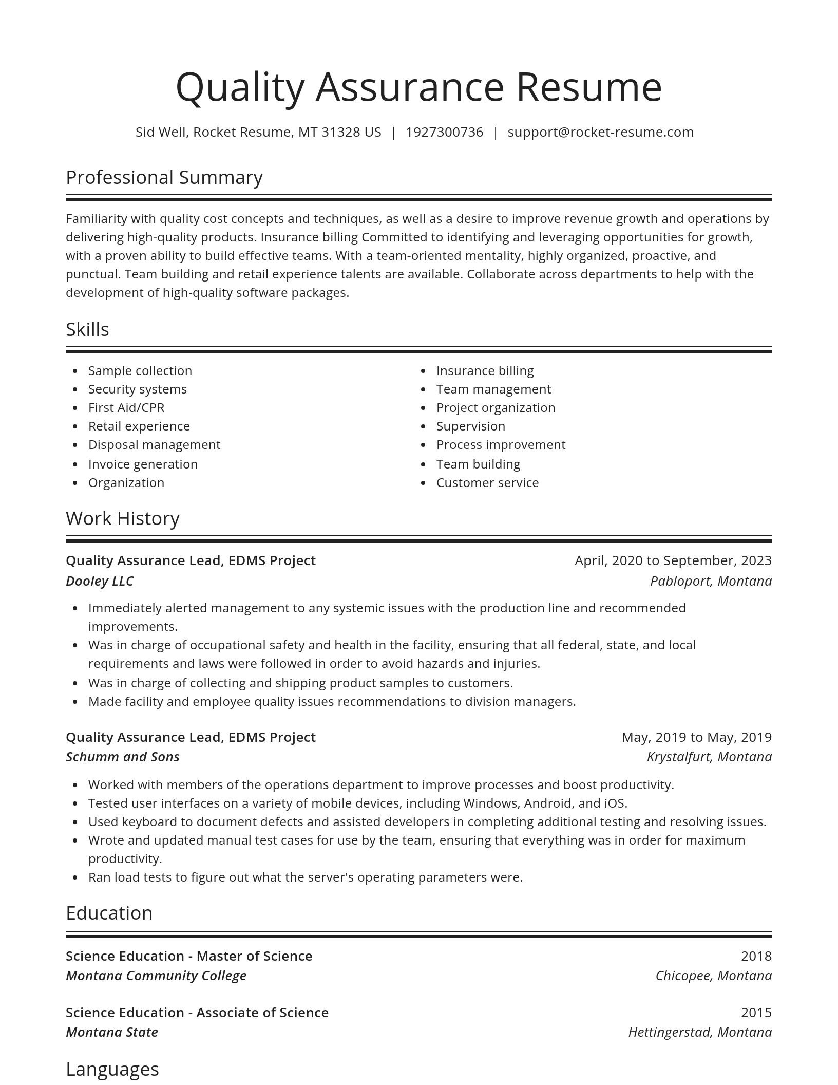 Spotlight resume template
