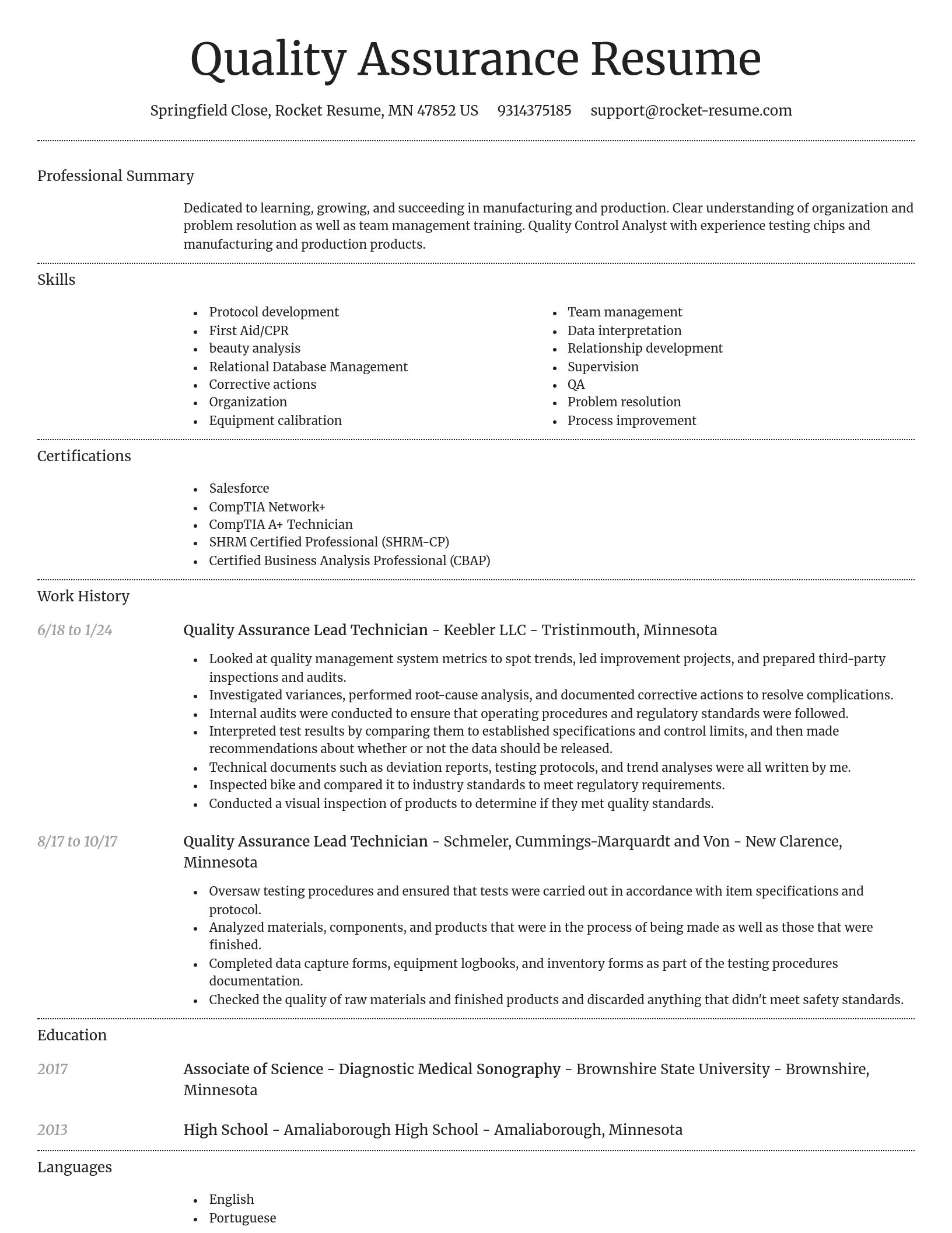 Dignified resume template