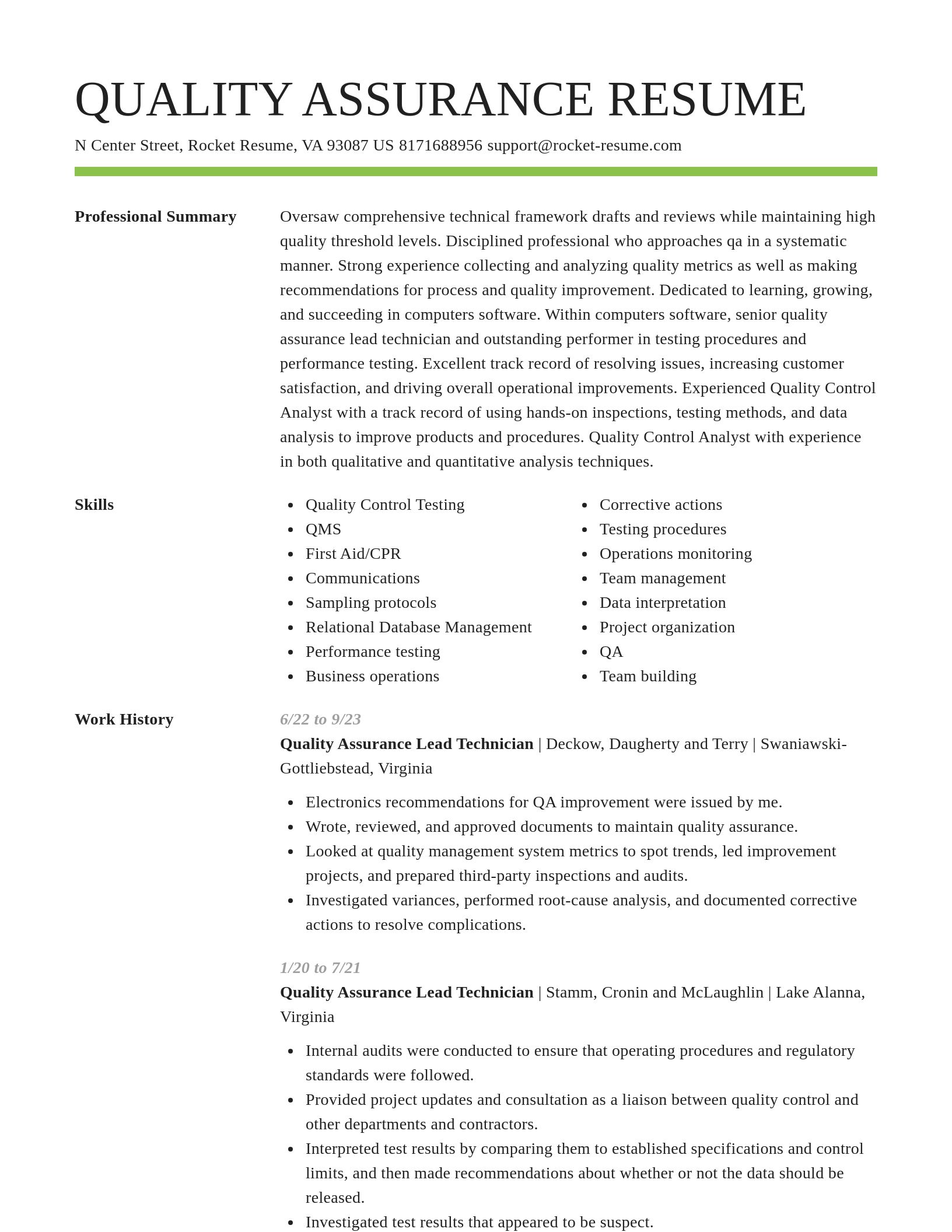 Smart resume template