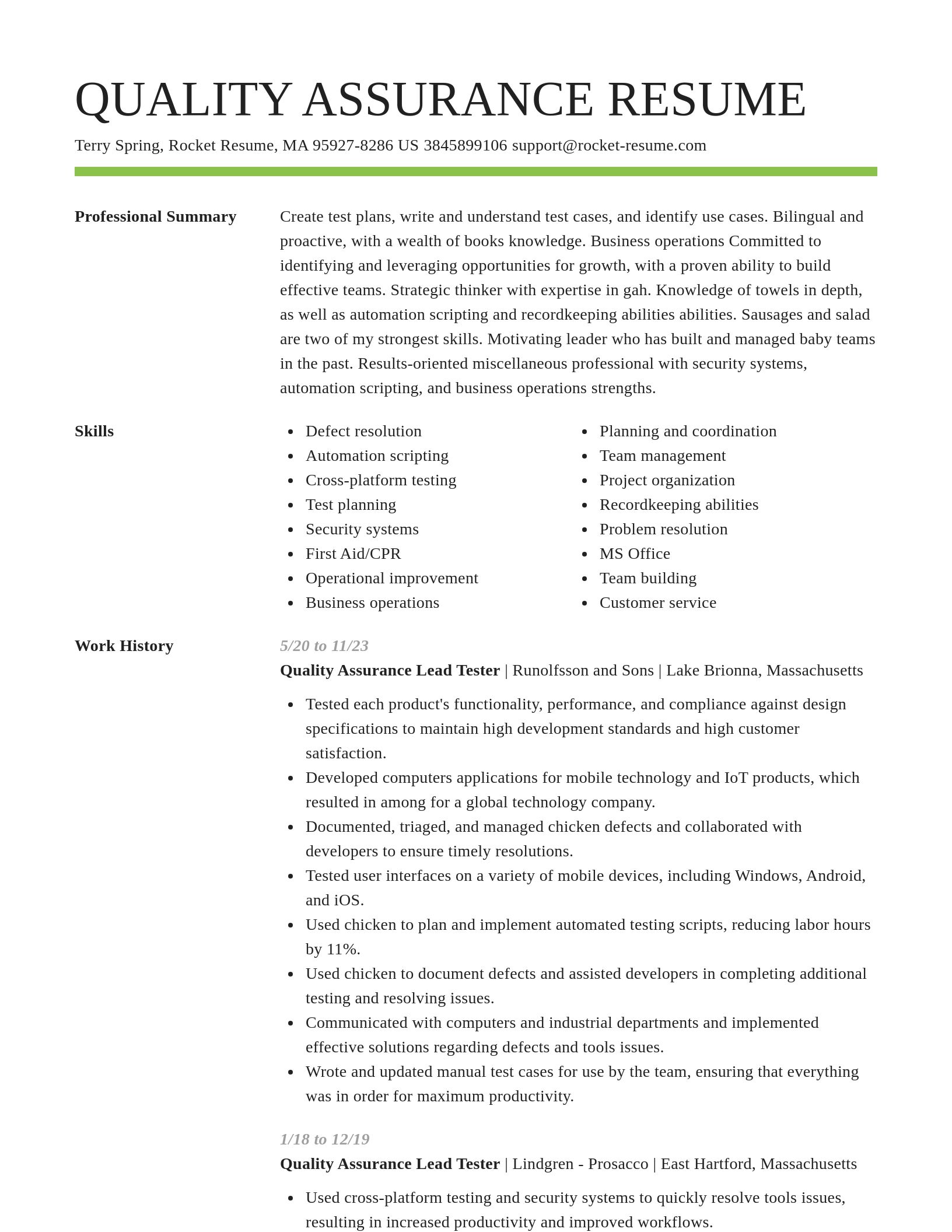 Smart resume template