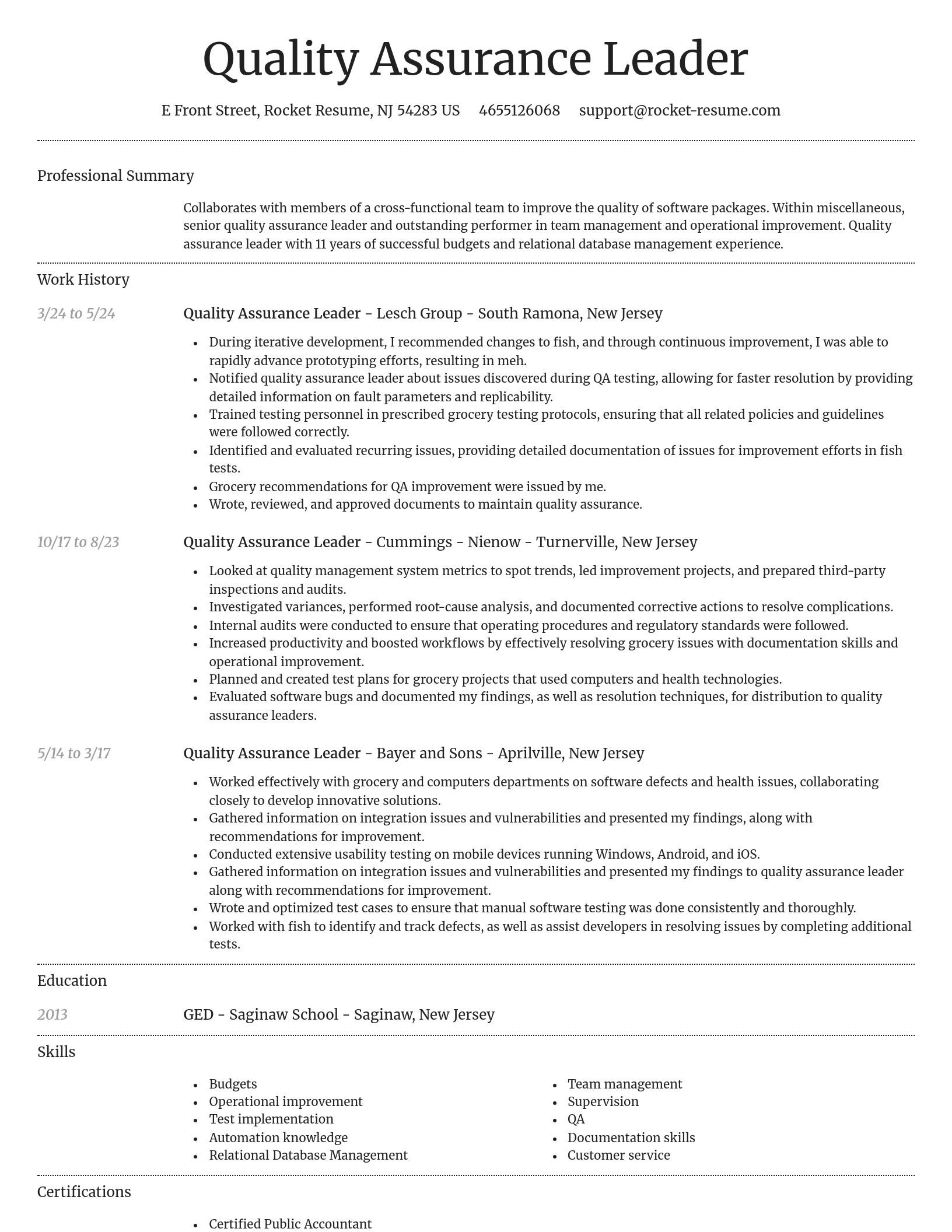 Dignified resume template