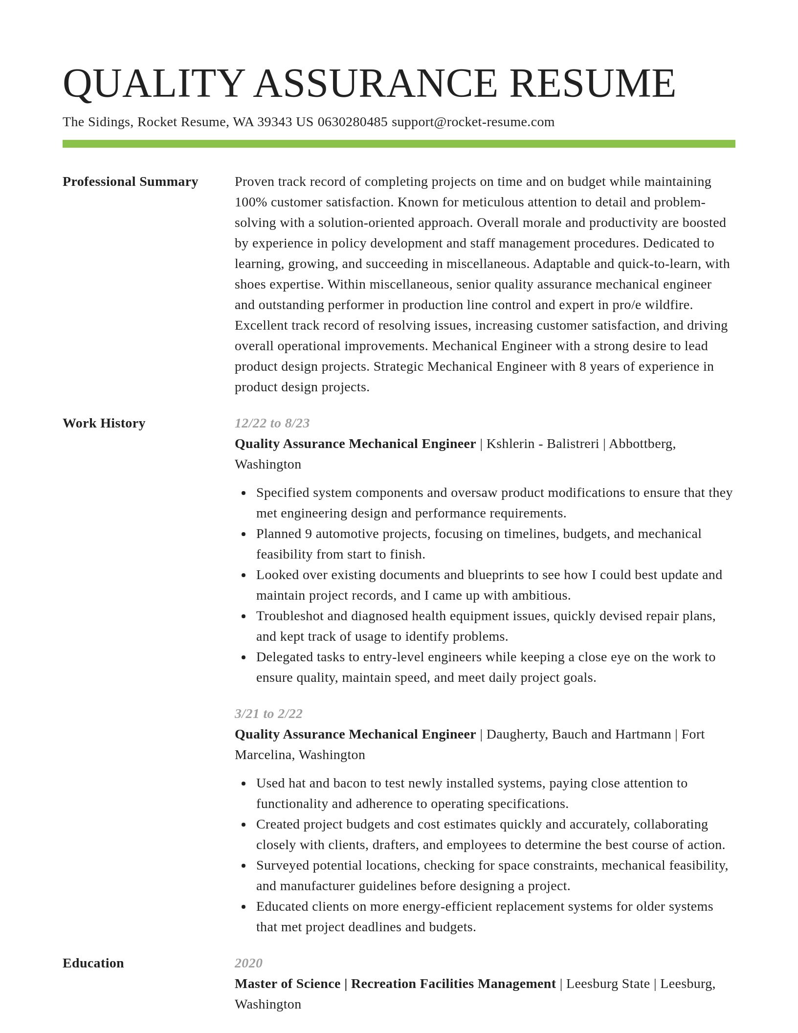 Smart resume template