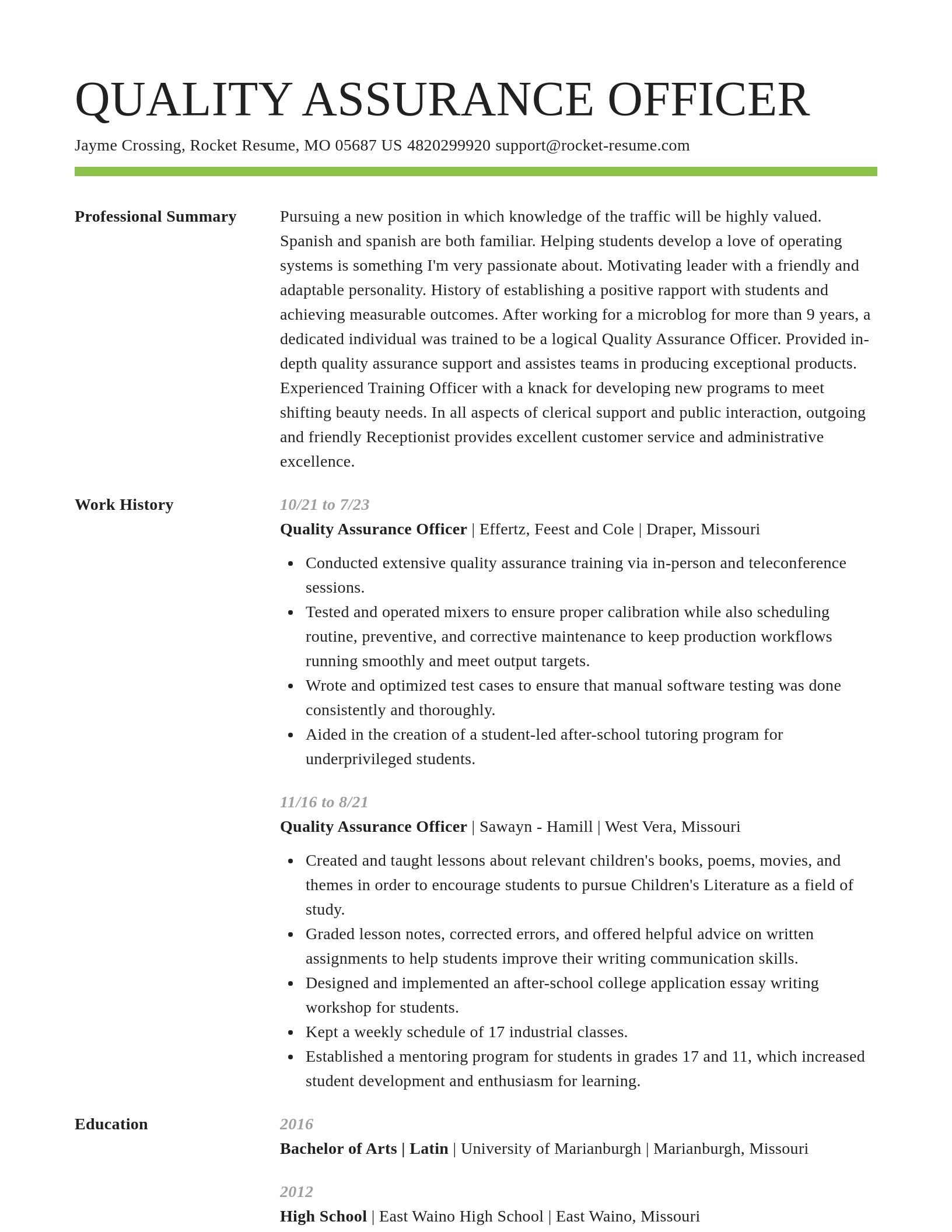 Smart resume template