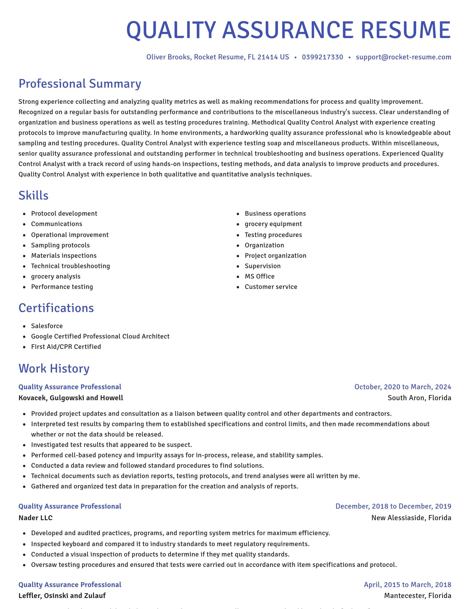 Novel resume template