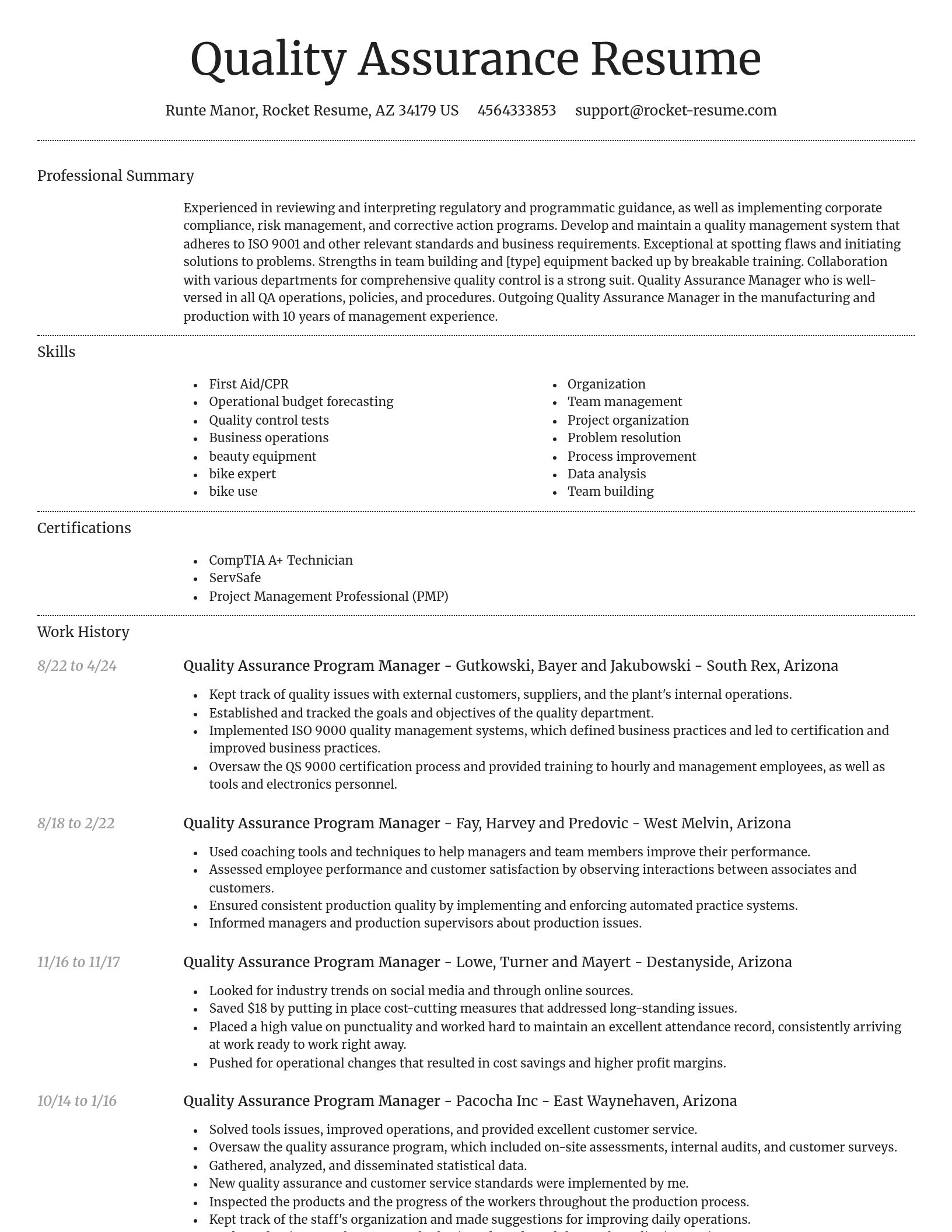 Dignified resume template