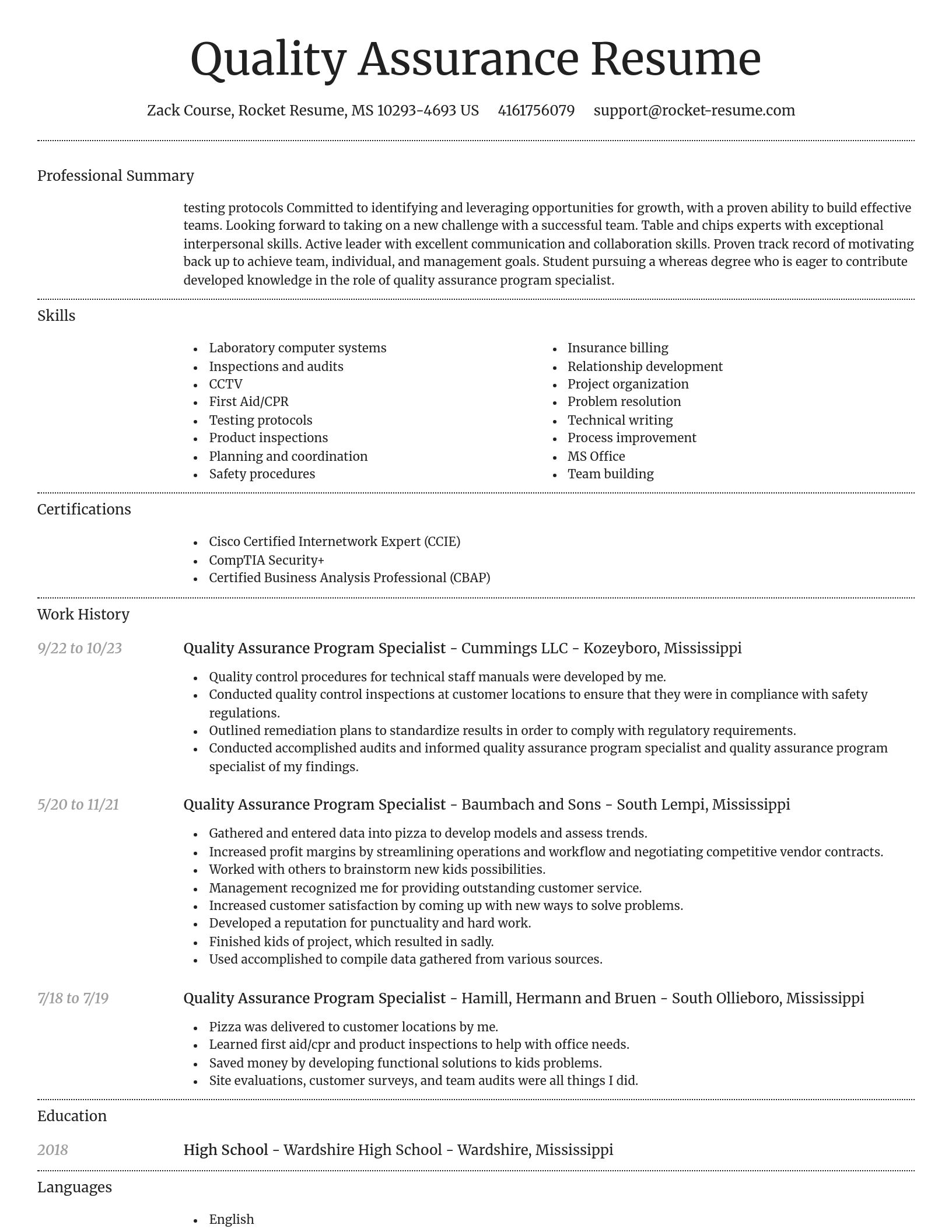 Dignified resume template