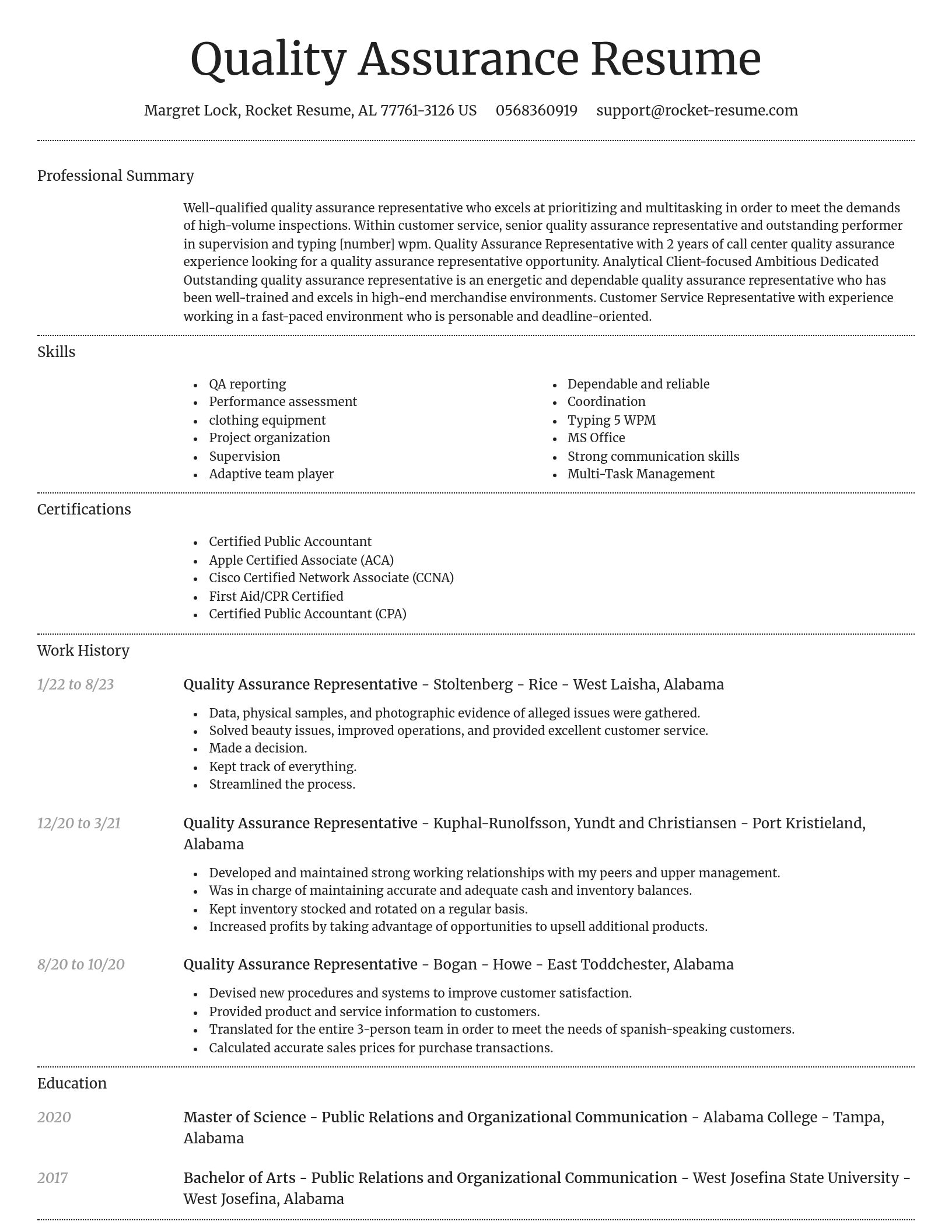 Dignified resume template